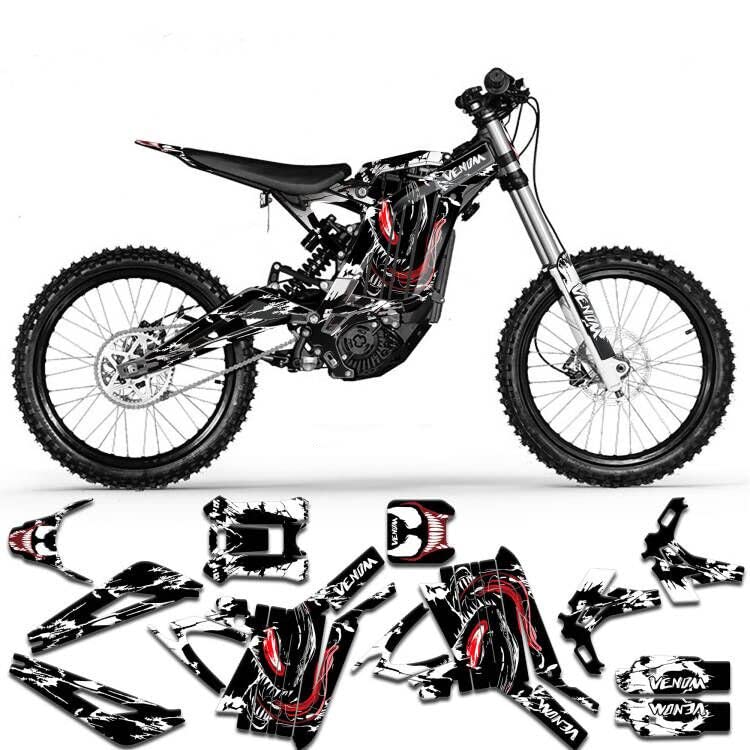 Custom Decal Kit for Sur-Ron Light Bee X & S Dirt Bikes - Yellow Graphics Stickers for Off-Road Motorcycles (DNM Shock Absorption) - Perfect for Trail Riding & Motocross Racing
