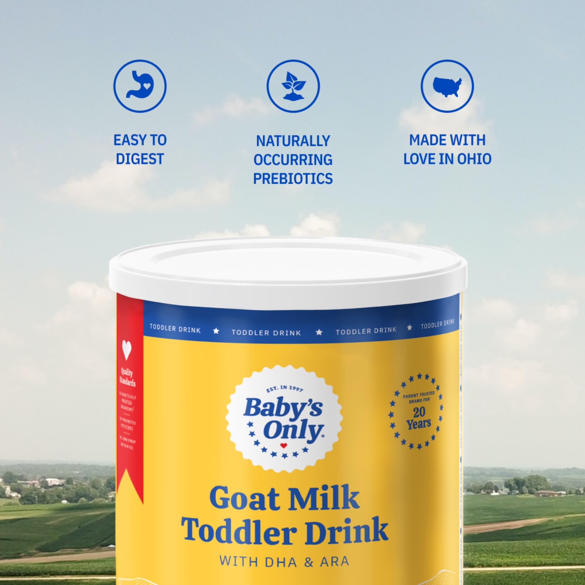 Organic Goat Milk Toddler Formula Powder for Babies 12+ Months - Non-GMO with DHA, Iron & Vitamin D - Naturally Occurring Prebiotics & ARA - Easy to Digest Infant Nutrition (12.7oz, 6 Pack) - Perfect for Bottle Feeding, Weaning & Supporting Healthy Growth