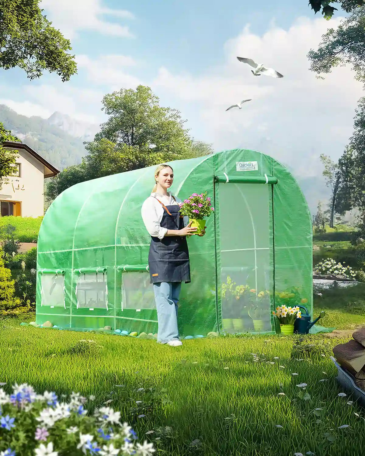 12' x 7' x 7' Walk-in Tunnel Greenhouse for Gardening, Plant Protection & Year-Round Growing - Perfect for Backyards, Small Farms & Urban Gardening