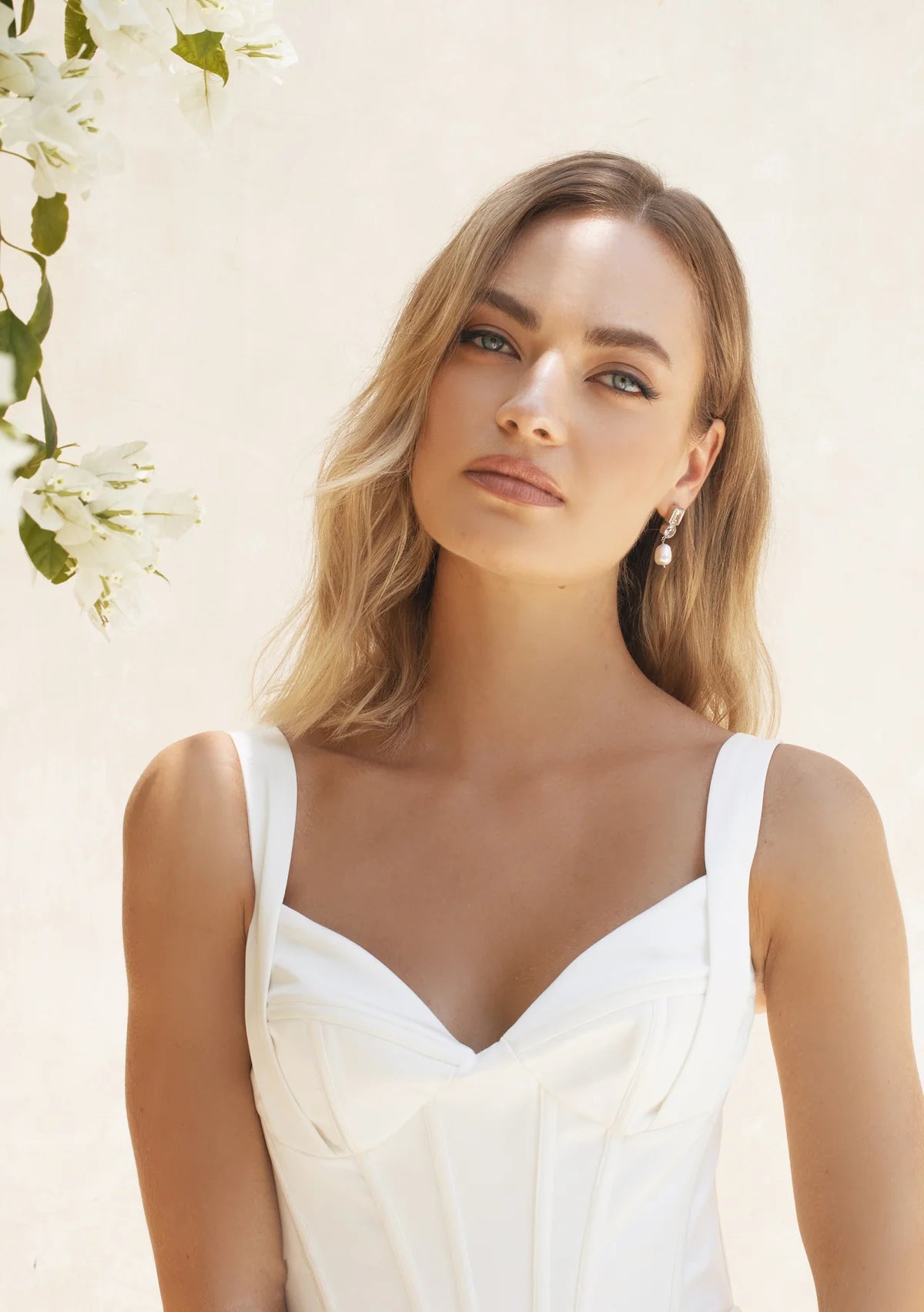 Lola Knight Millie Crystal & Pearl Bridal Drop Earrings - Sterling Silver Elegant Wedding Jewelry for Brides, Bridesmaids & Formal Occasions