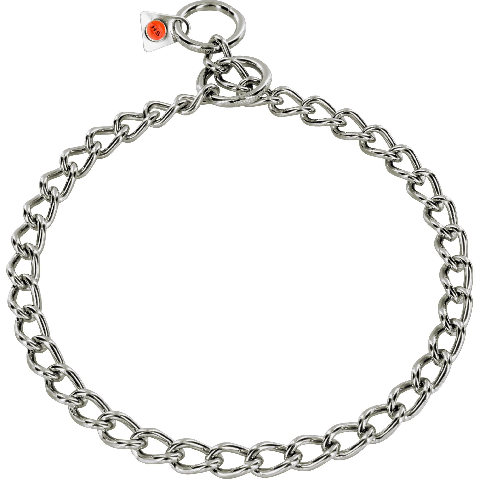 Herm Sprenger Stainless Steel Dog Training Collar - Round Link Choke Chain for Small, Medium & Large Dogs - Professional Correction Slip Collar Made in Germany (28in/70cm) - Perfect for Obedience Training & Behavior Correction