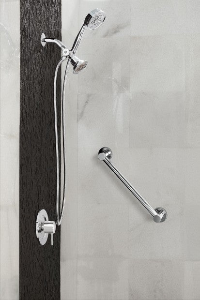 Moen Align 24-Inch Grab Bar in Chrome (YG0424CH) - Bathroom Safety Handle for Seniors & ADA Compliance - Perfect for Showers, Bathtubs & Toilets