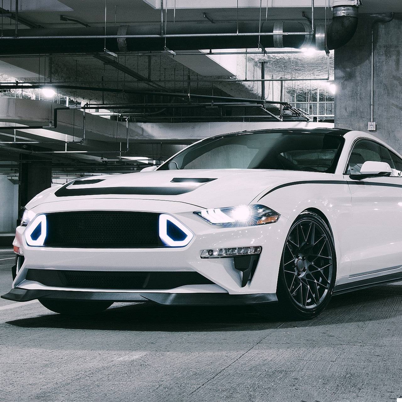2018-2019 Ford Mustang GT Rock Style Front Bumper Lip Spoiler - PP Material for Enhanced Aerodynamics & Aggressive Look - Perfect for Car Enthusiasts & Street Racing