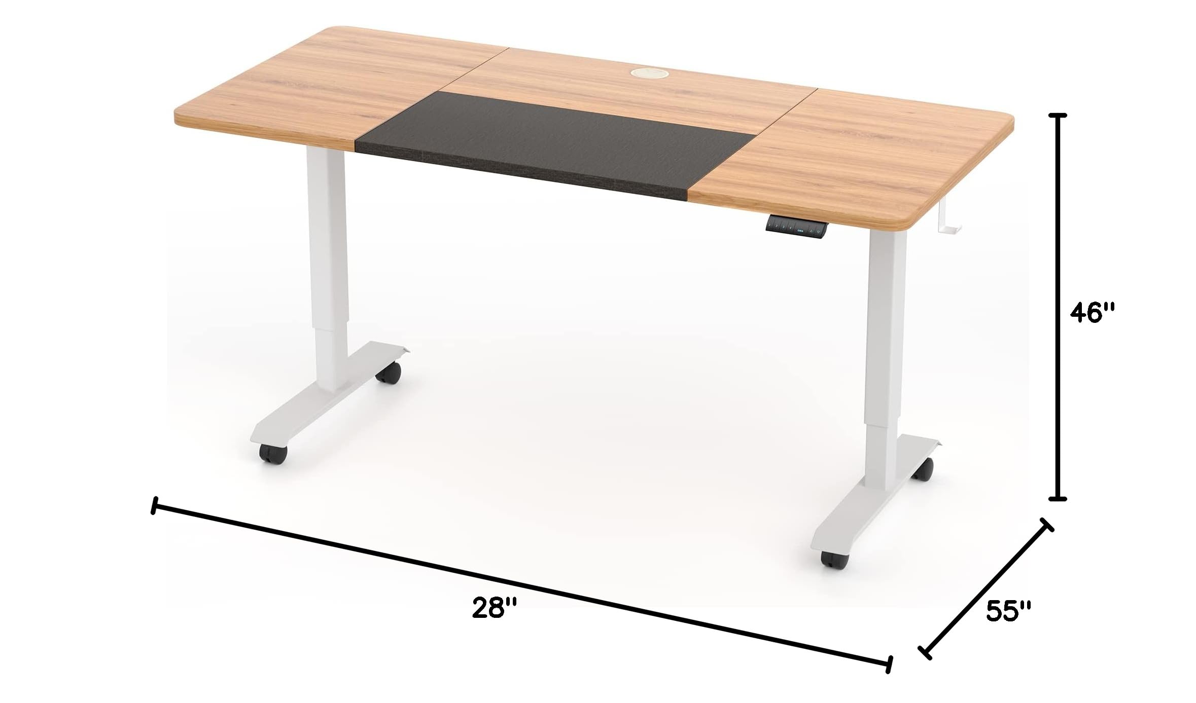 Monomi 55 x 24 Inches Electric Standing Desk - Height Adjustable Ergonomic Home Office Desk with Memory Preset Controller (Natural Top/White Frame) | Perfect for Remote Work, Gaming Setup & Small Spaces
