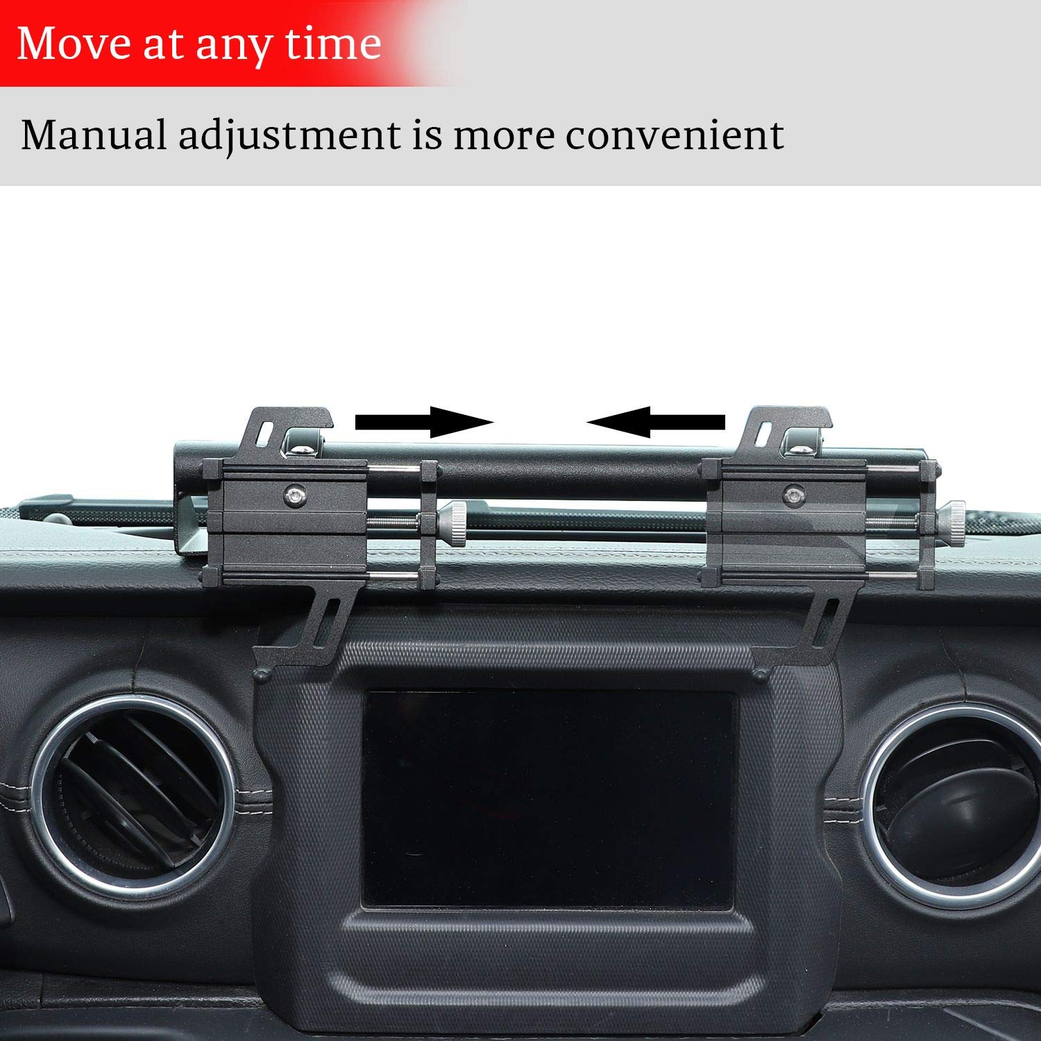 Jeep JL Dash Phone Mount - Compatible with 2018-2023 Jeep Wrangler JL JLU Sport Rubicon Sahara & Gladiator JT - Secure Cell Phone Holder for Off-Road & Daily Driving
