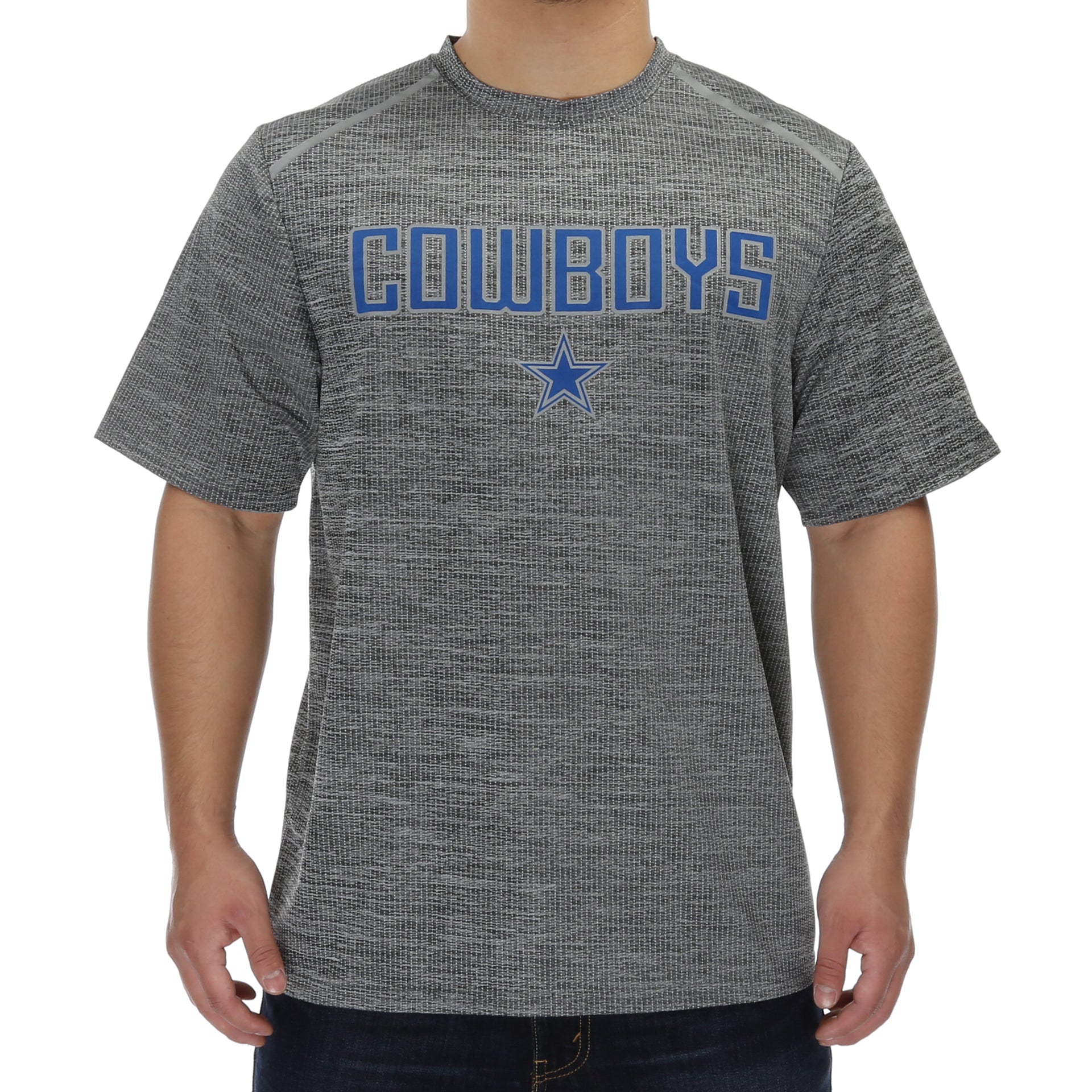 Dallas Cowboys Witt Shock T-Shirt for Men - Charcoal Heather Cotton Tee - Perfect for Game Day, Sports Events & Casual Wear
