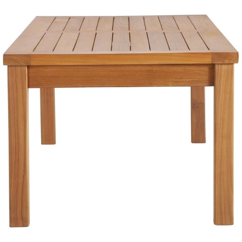 Natural Teak Wood Patio Coffee Table - Outdoor Furniture for Garden, Deck, Poolside & Backyard Relaxation