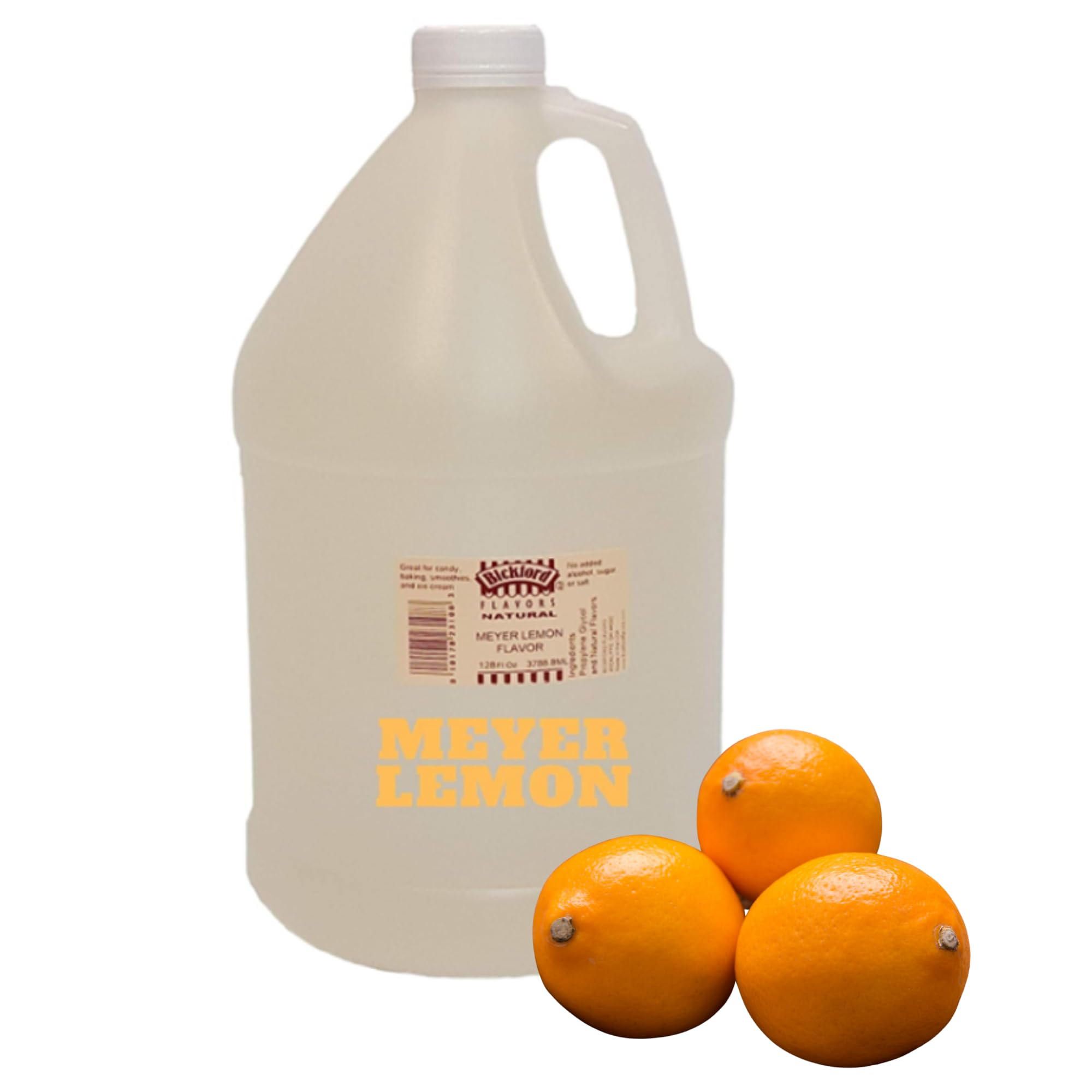 Bickford 4X Meyer Lemon Extract - Gluten Free, Kosher, Vegan, No Sugar Added - 1 Gallon Bulk for Baking, Cooking & Beverages - Perfect for Cakes, Cookies, Cocktails & Desserts