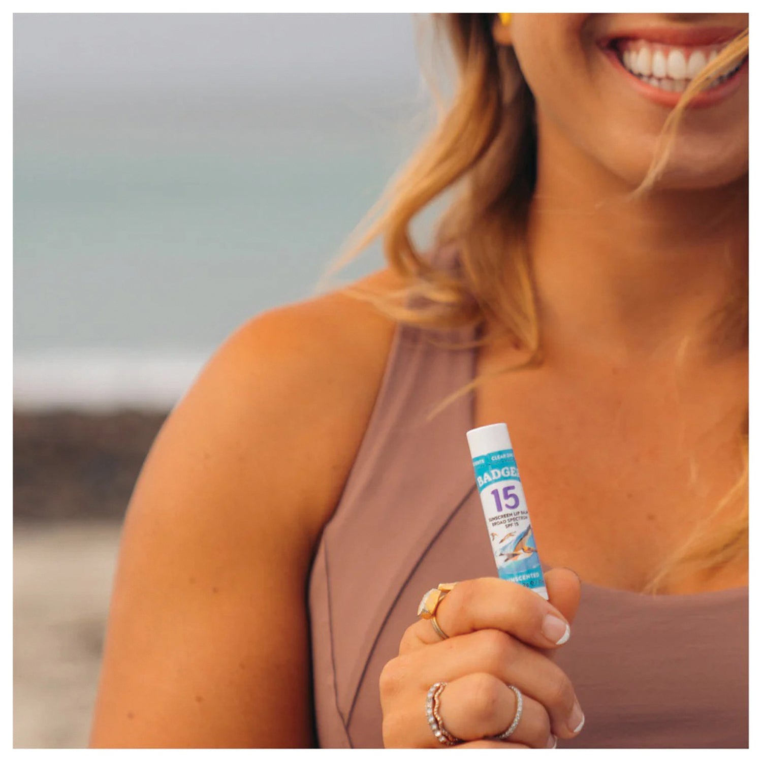 Badger Clear Zinc Lip Balm Stick SPF 15 - Natural & Organic Lip Sunscreen for Dry, Chapped Lips - Moisturizing Sun Protection for Outdoor Activities, Hiking, and Beach Days