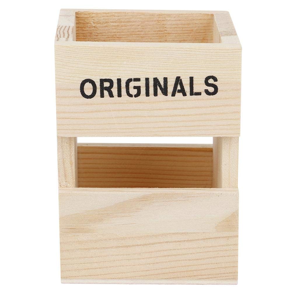 Ymiko Wooden Desk Organizer - Natural Wood Pencil Holder & Pen Storage Box for Home Office, School, and Art Supplies | Perfect for Desk Organization, Stationery Storage, and Workspace Decluttering