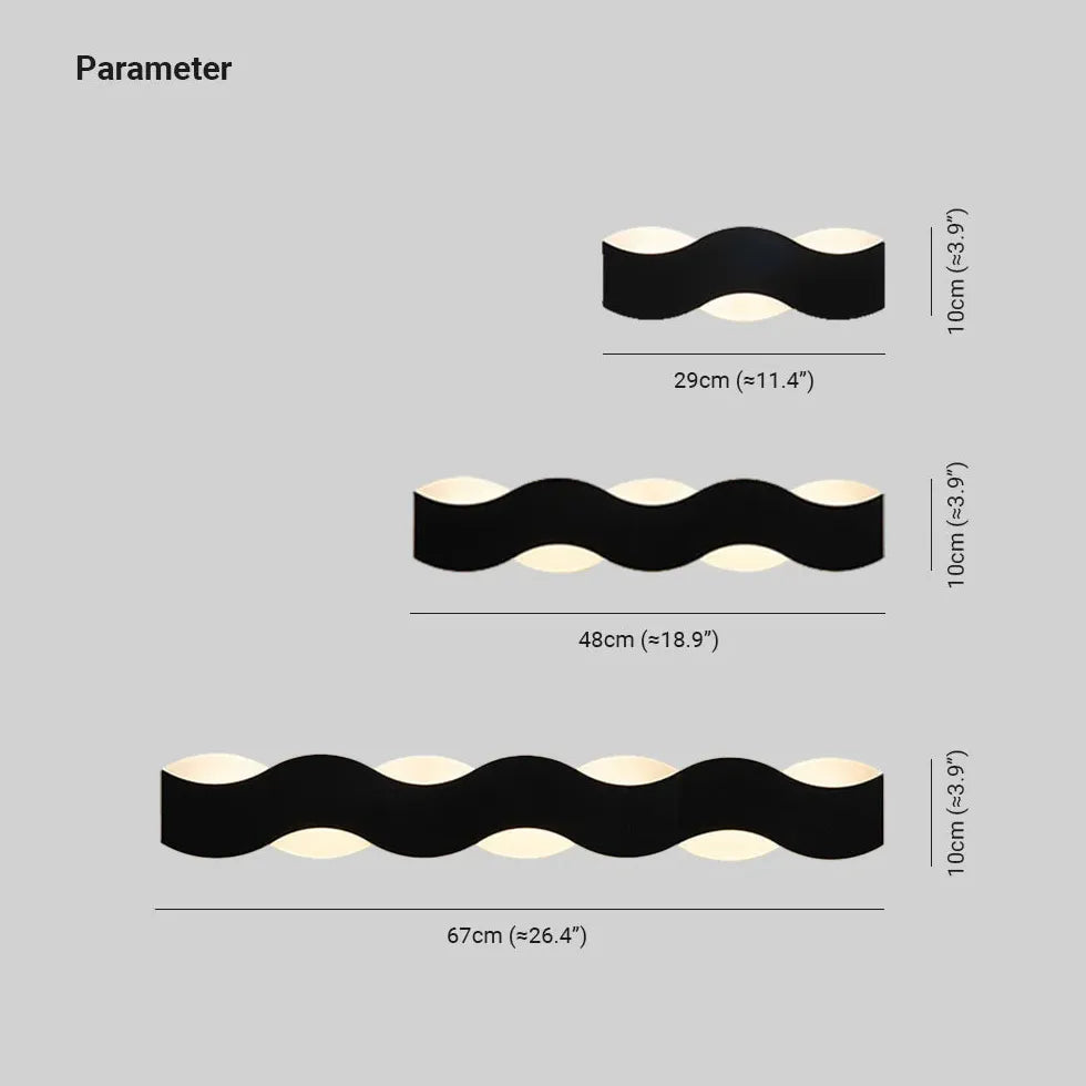 Modern Wavy Minimalist Wall Lamp - Sleek LED Sconce for Bedroom, Living Room & Hallway Lighting - Dimmable Ambient Decor