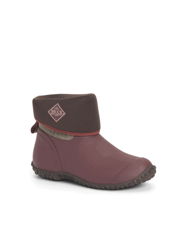 Muck WM2 9TW Women's Muckster II Mid Boots - Waterproof Rubber Rain & Garden Shoes for Outdoor Activities, Hiking, and Yard Work - Rum Raisin Color