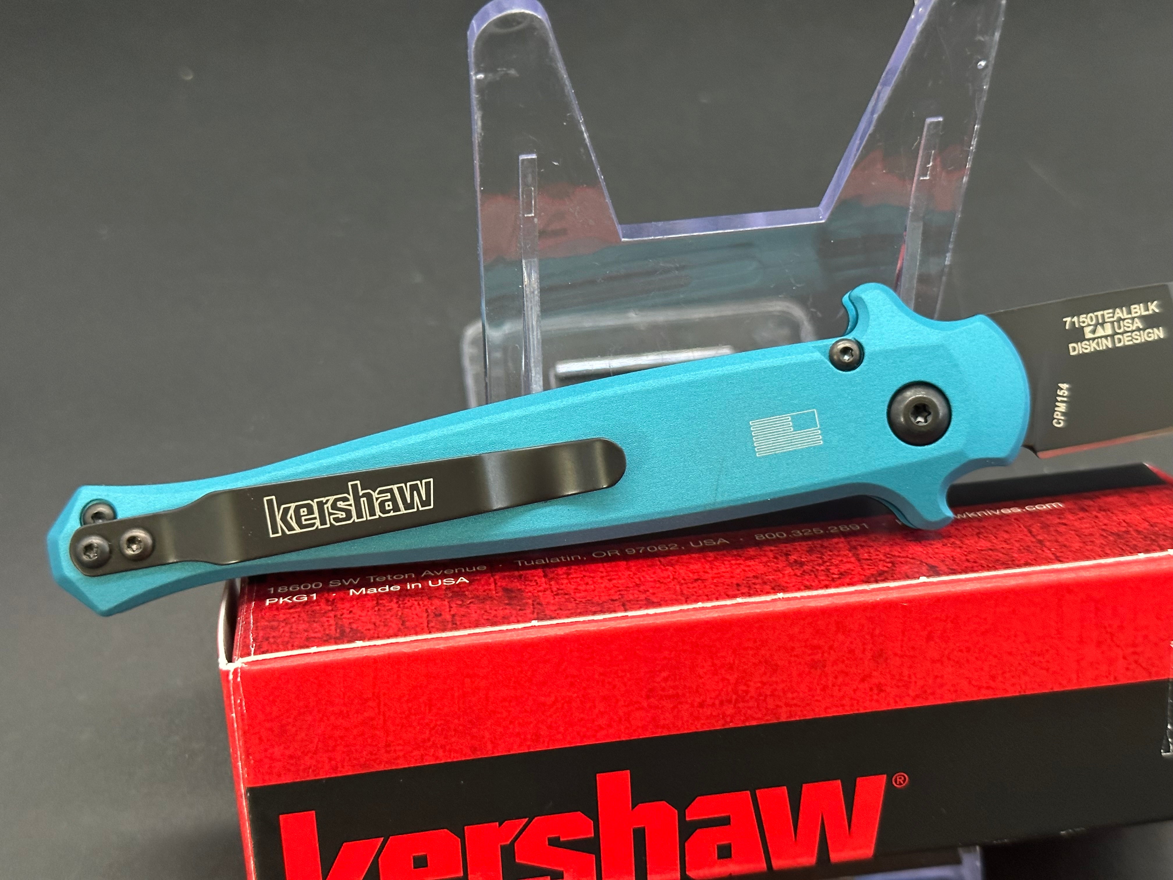 Kershaw Launch 8 Automatic Knife - Teal Aluminum Handle - EDC Pocket Knife for Everyday Carry, Outdoor Activities & Camping
