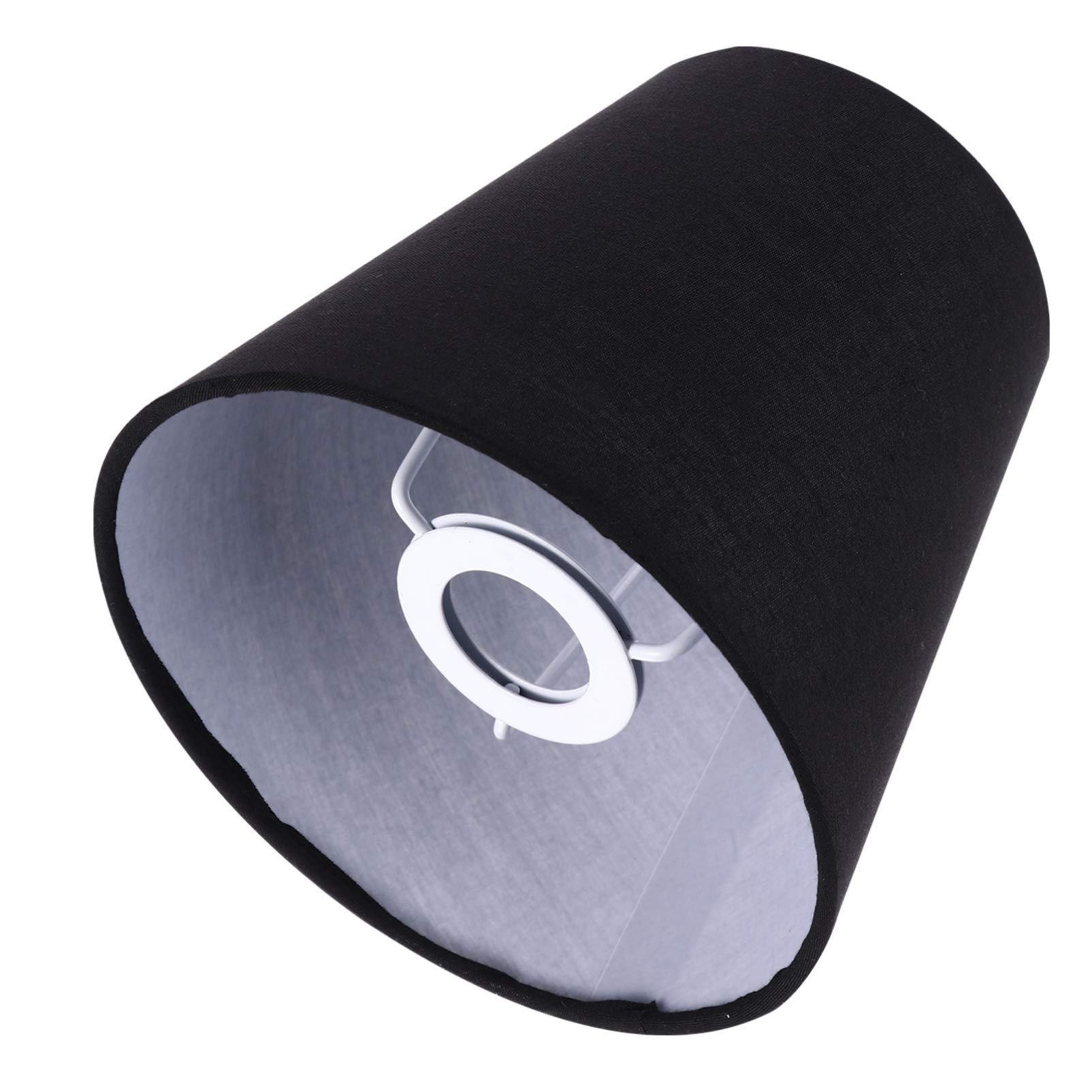 Black Drum Chandelier Lamp Shade - Barrel Lampshade Cover for Table & Floor Lights - Home, Office, Hotel & Restaurant Decor - Elegant Gauze Sconce Shades for Ambient Lighting