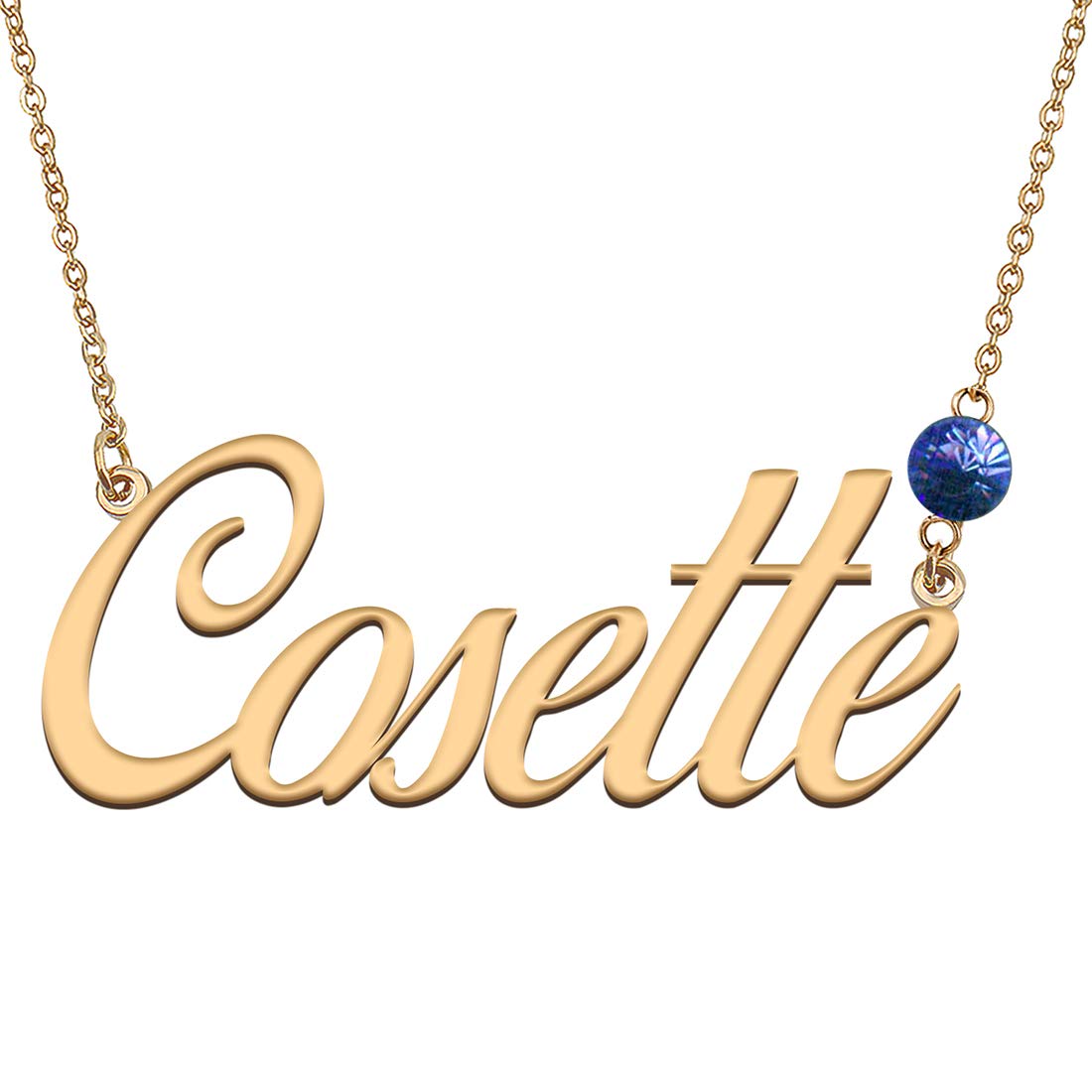 GR35Z9 Personalized Birthstone Name Necklace for Women - Custom Engraved Jewelry Gift for Mom, Wife, Daughter - Perfect for Birthday, Anniversary & Valentine's Day