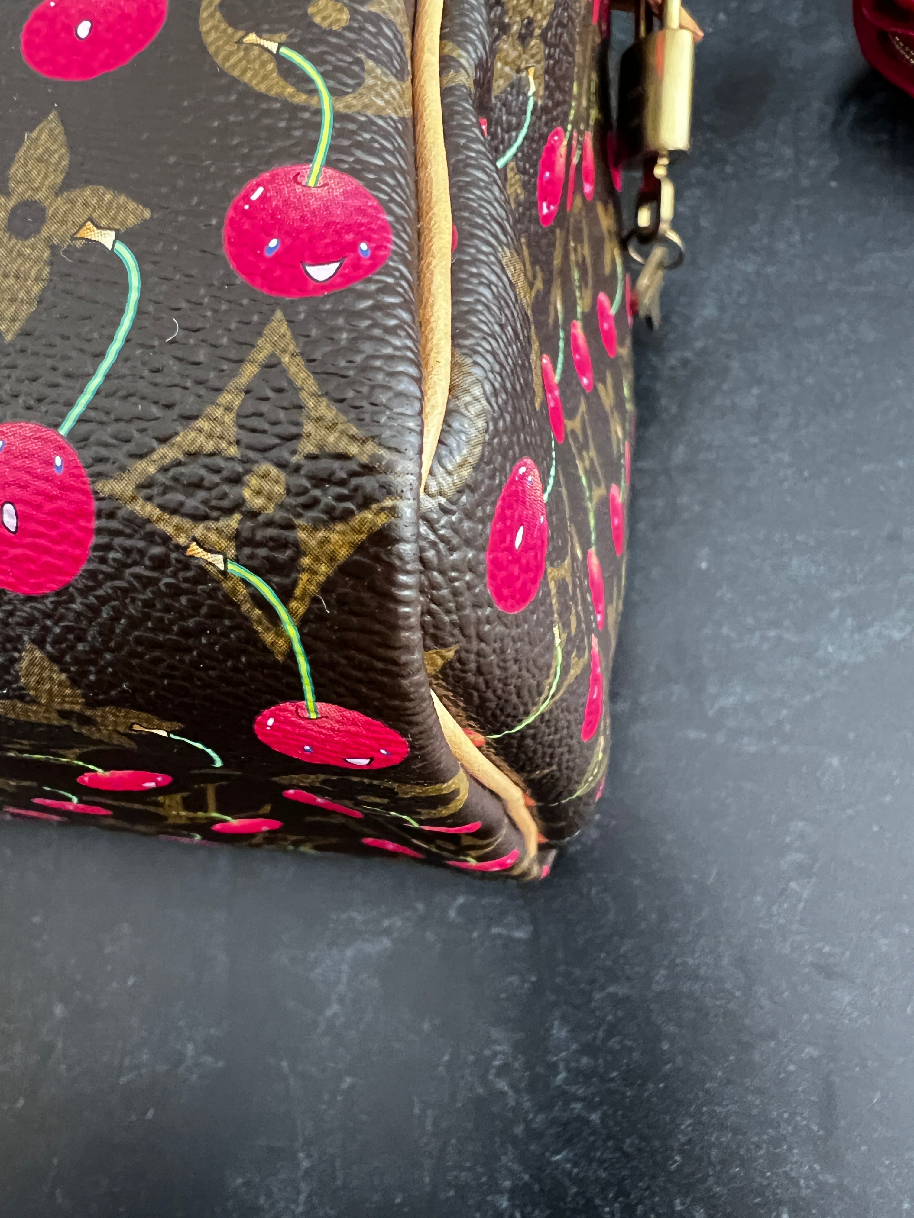 Authentic Louis Vuitton Takashi Murakami Cerises Cherry Speedy 25 Handbag - Limited Edition Designer Shoulder Bag for Women, Perfect for Travel, Work & Everyday Luxury Fashion Accessory