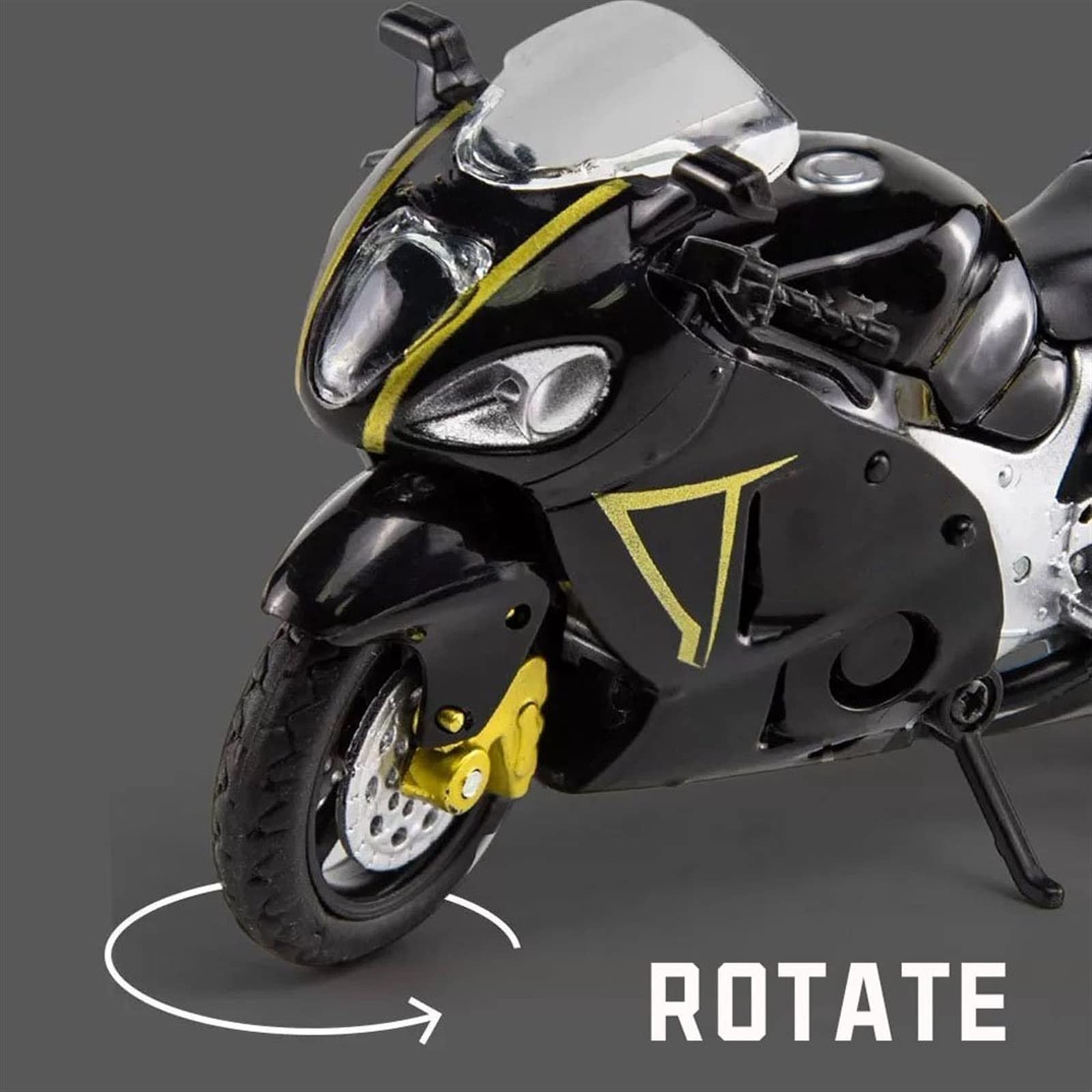 1/18 Scale Yamaha R6 Alloy Motorcycle Model Kit - Diecast Collectible Toy for Boys, Kids Birthday Gift - Black - Perfect for Display, Racing Enthusiasts & Car Collection Lovers