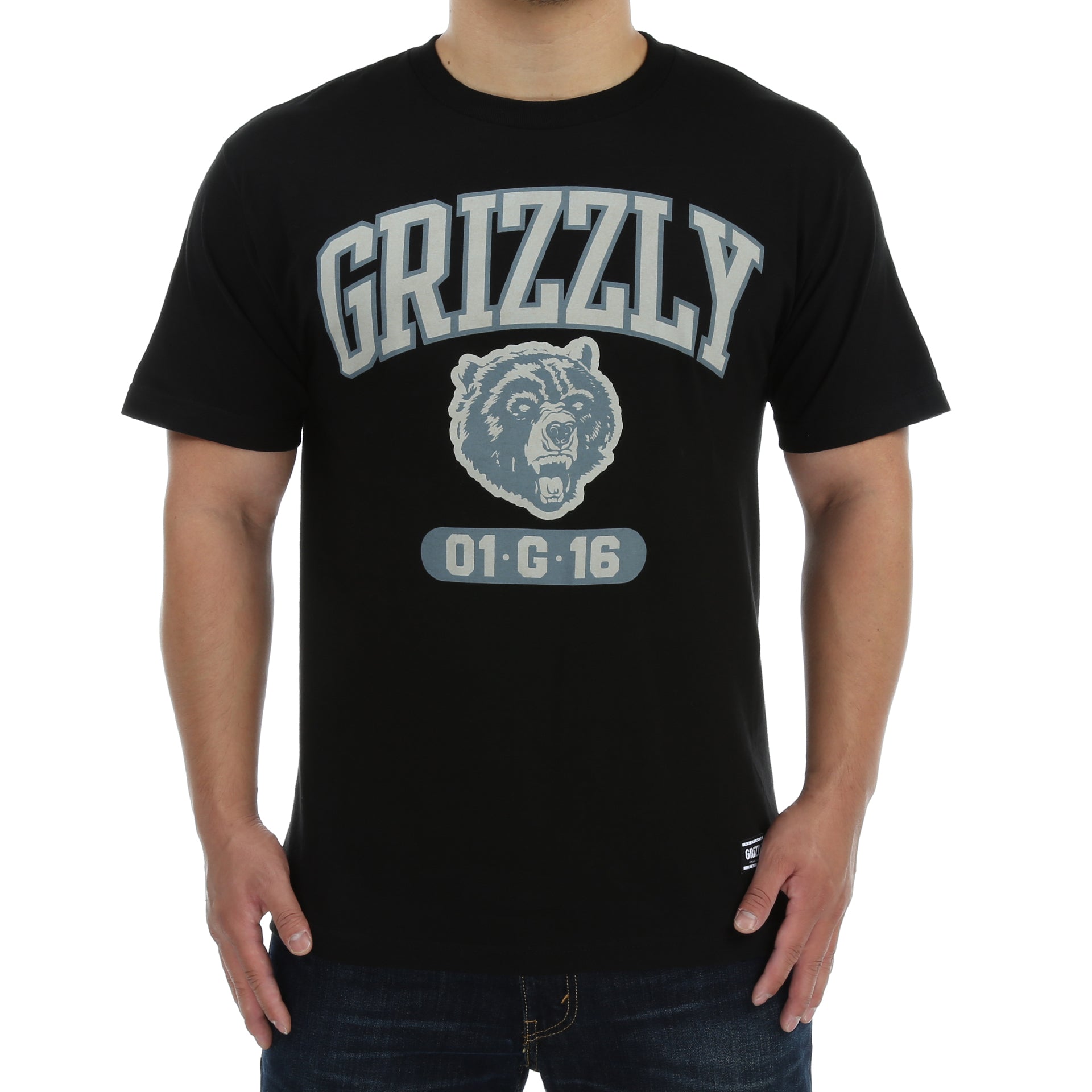 Grizzly Halftime Tee - Soft Cotton Black T-Shirt for Men | Casual Wear, Sports Events & Everyday Outfits