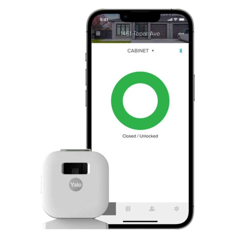 Yale Smart Cabinet Lock - Keyless & Magnetic-Free Secure Lock for Medicine, Liquor & Cleaning Supply Cabinets | Childproof & Phone/Apple Watch Access | Perfect for Home, Office & Child Safety