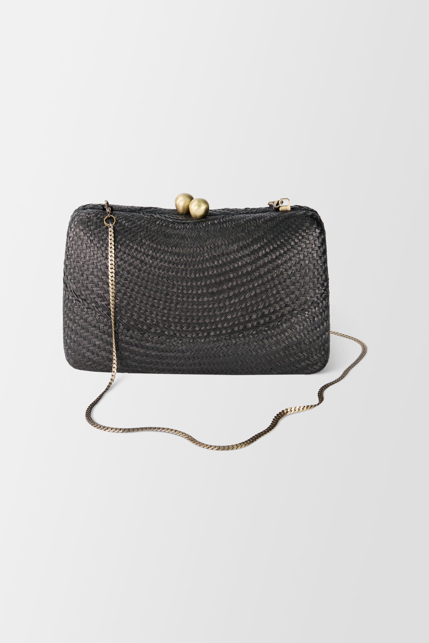 Serpui Black Marissa Bun Clutch - Elegant Evening Clutch for Women, Perfect for Parties, Weddings & Special Occasions