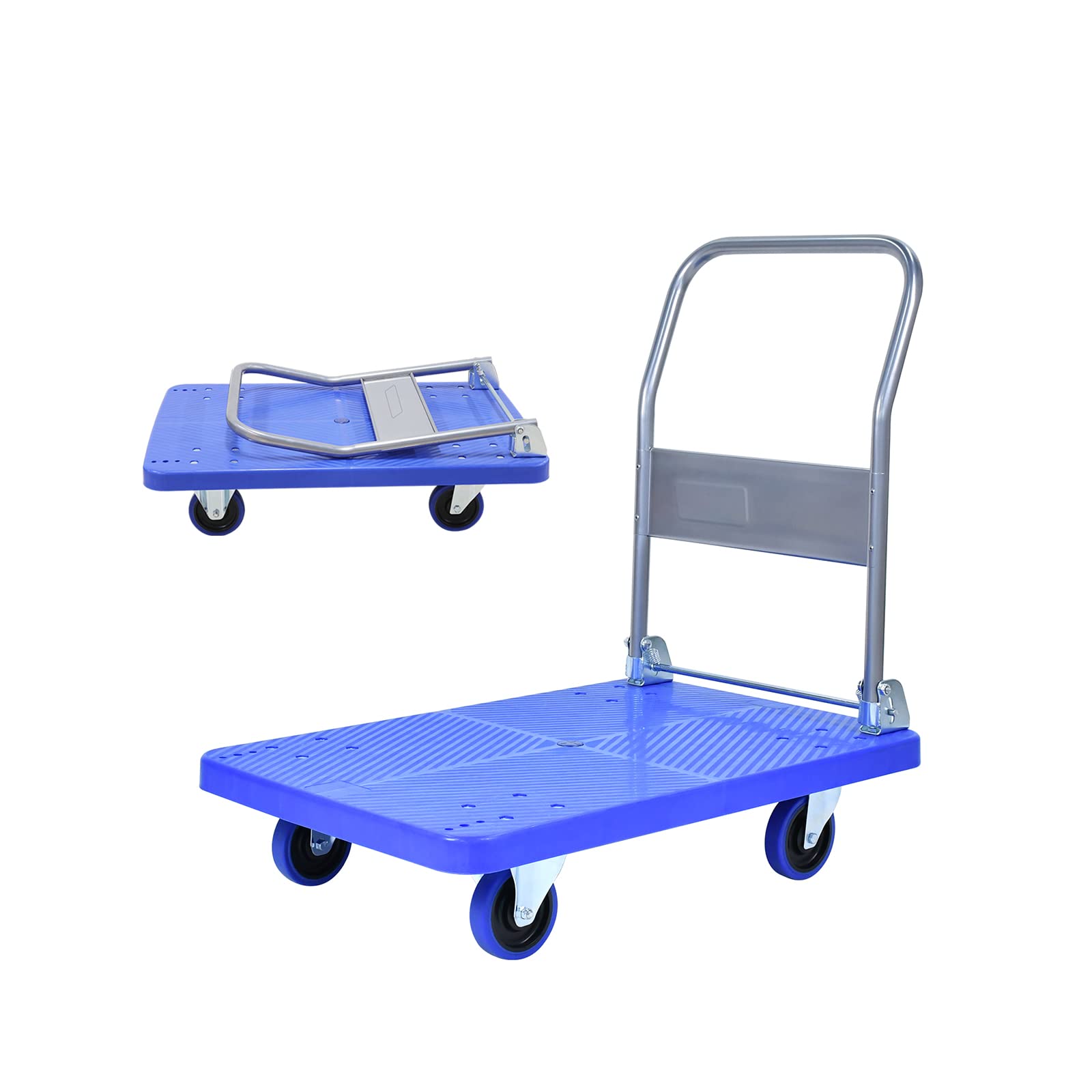 Foldable Platform Truck with 880lb Capacity - Heavy Duty Flatbed Trolley for Moving, Cargo Transport & Shopping - Ideal for Home Moving, Warehouse Use & Retail Stores