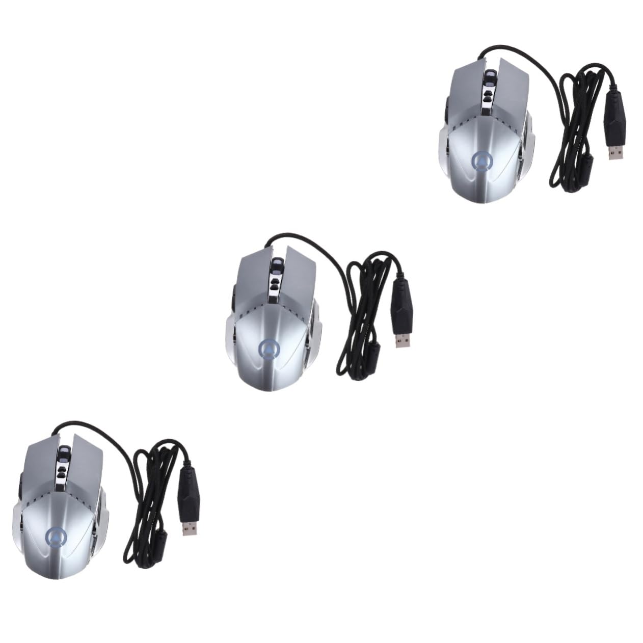 Gadpiparty 3pcs Silent Mechanical Mouse with Backlit, Corded USB Laptop Mouse for Office, Gaming, and Home Use