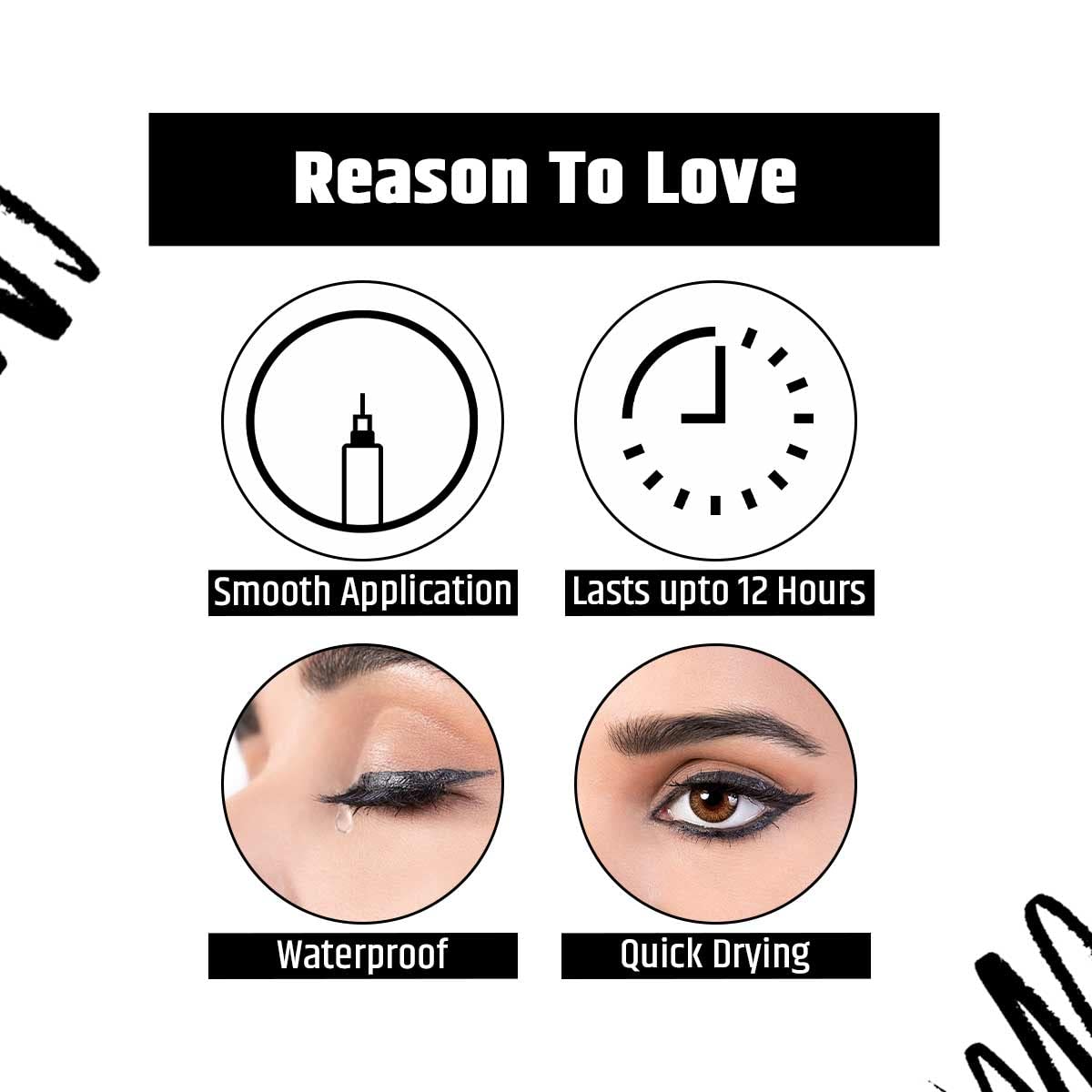 INSIGHT Cosmetics Liner Express Matte Pencil Eye Pen - 1.5G Black Waterproof Eyeliner for Smudge-Proof Long-Lasting Makeup | Perfect for Daily Wear, Party & Special Occasions