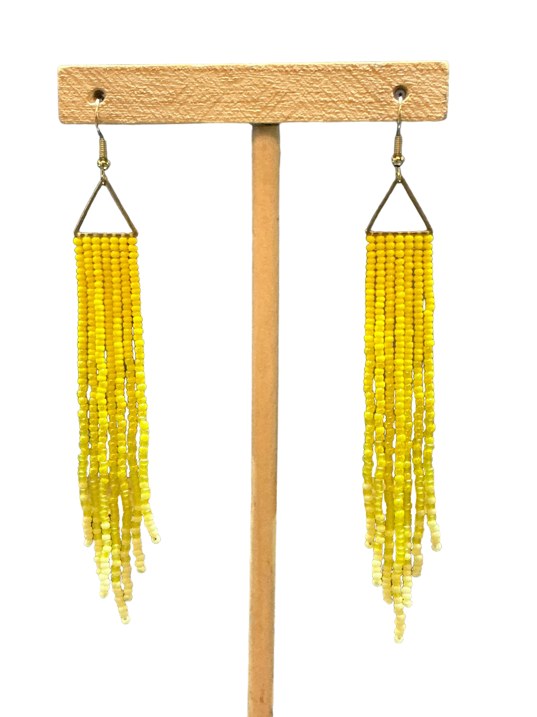 Stylish Lemon Mini Triangle Fringe Earrings - Dainty Boho Drop Dangles for Women - Perfect for Summer Outfits, Beach Vacations & Music Festivals