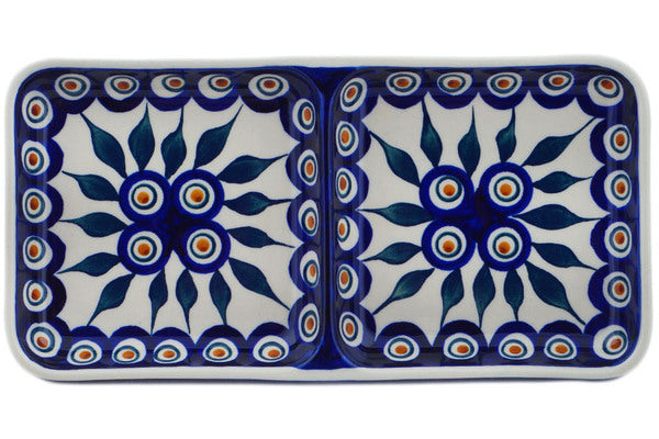 10 Divided Dish with Peacock Design - Perfect for Dinner Parties, Buffets, and Food Presentation - Elegant Serving Tray for Entertaining and Home Decor