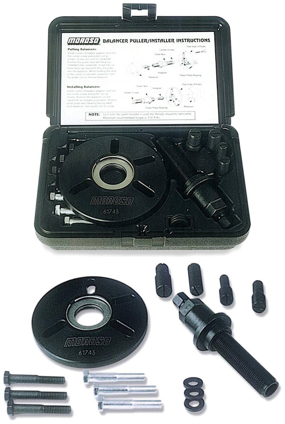 Moroso 61743 Balancer Install Tool Kit - Professional Engine Harmonic Balancer Puller & Installer Set for Automotive Repair & Performance Upgrades - Perfect for Mechanics & DIY Enthusiasts