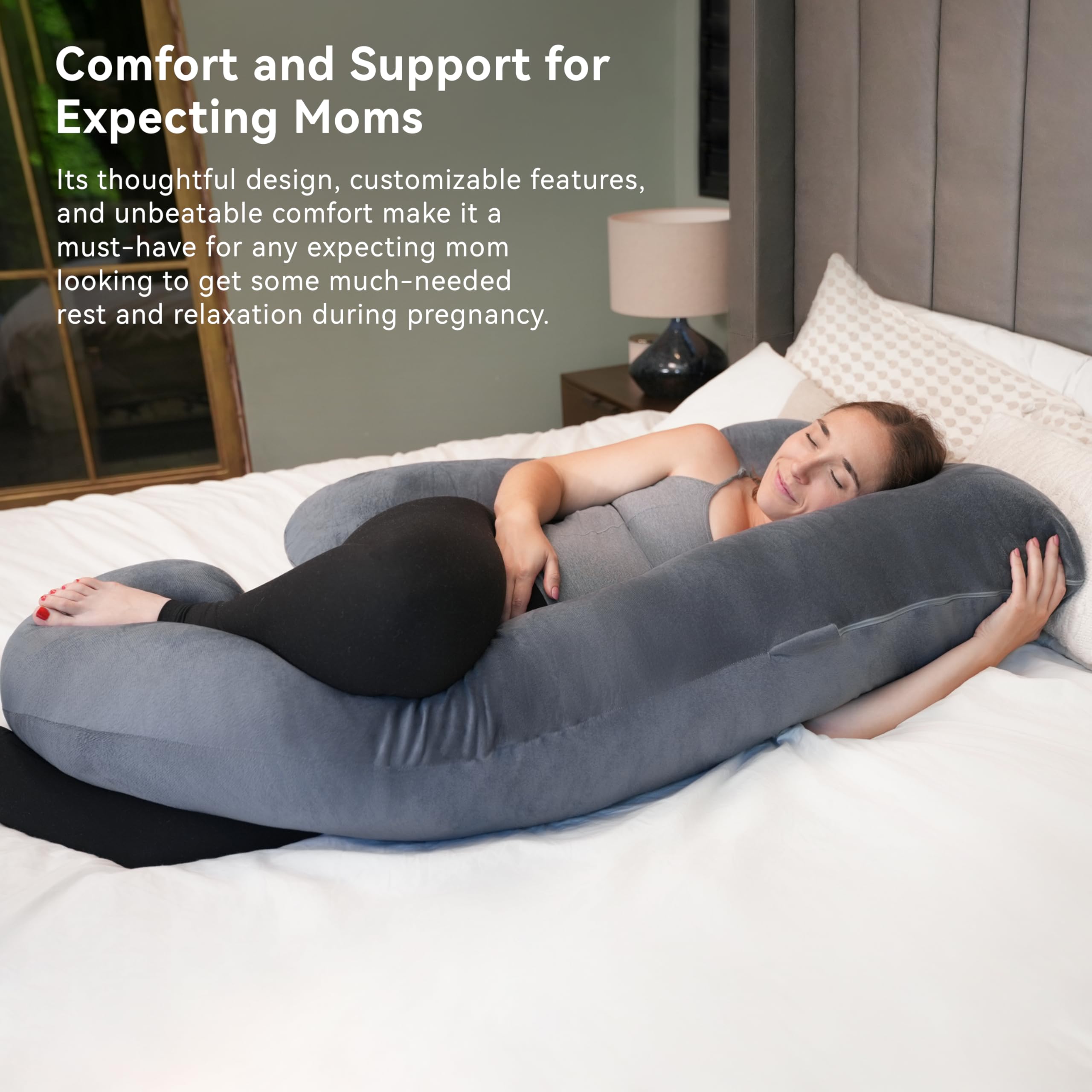 PinkFroggie U-Shape Pregnancy Pillow - Soft Maternity Support for Sleeping & Comfort
