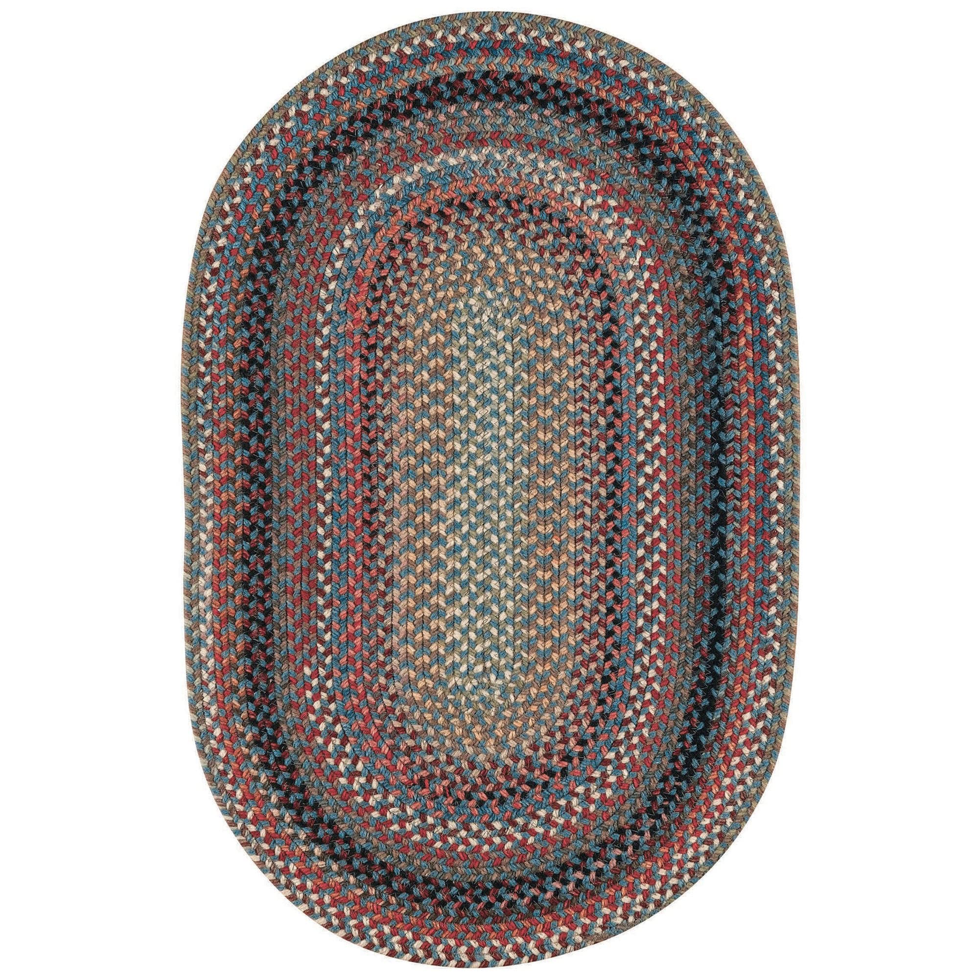 Capel Rugs Portland Oval Braided Area Rug 2x3 ft - Soft Medium Blue Indoor Rug for Living Room, Bedroom & Office - Non-Slip Braided Home Decor