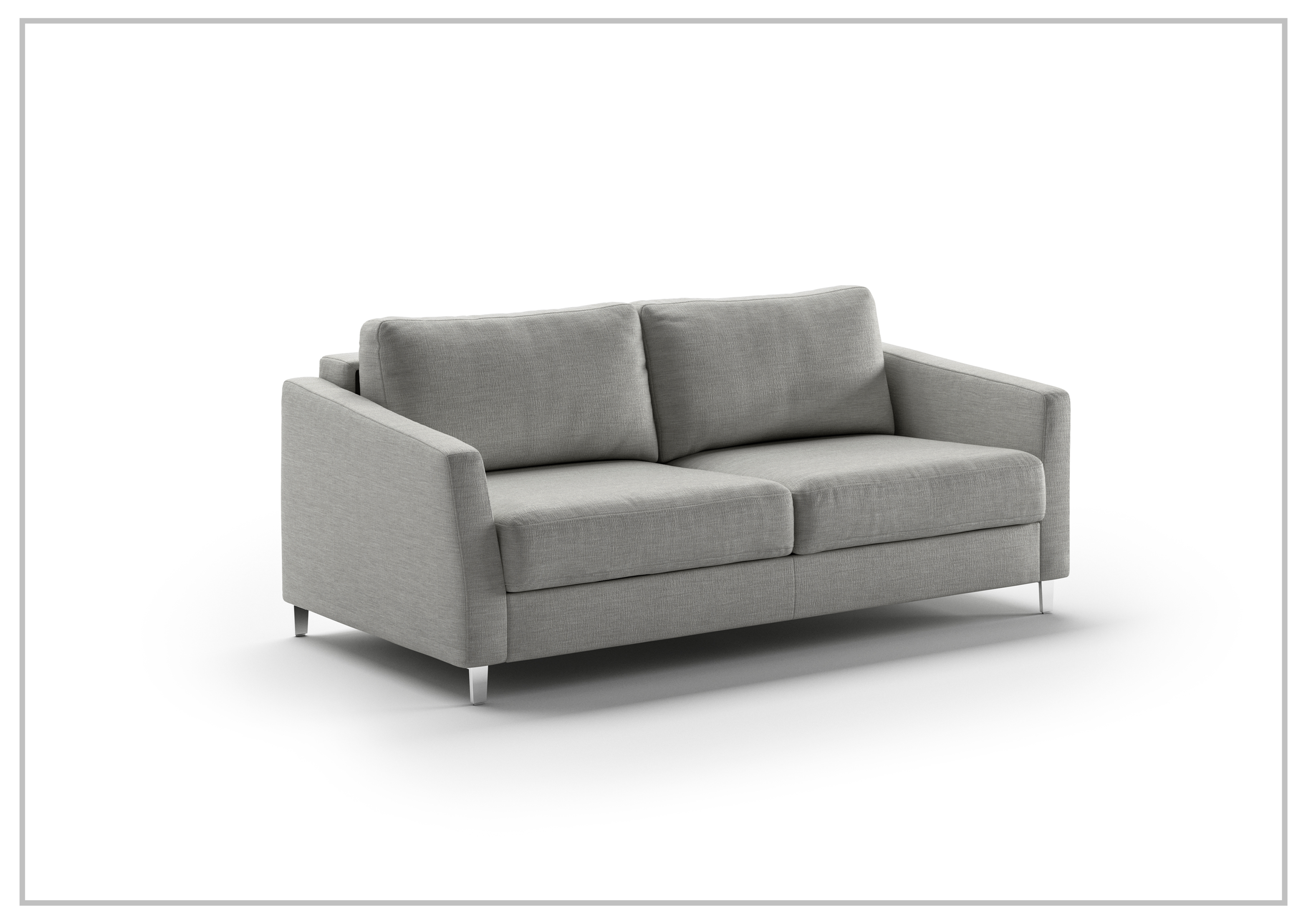Luonto Monika Fabric Queen Sleeper Sofa with Wood or Chrome Legs - Convertible Sofa Bed for Small Spaces, Guest Rooms & Apartments
