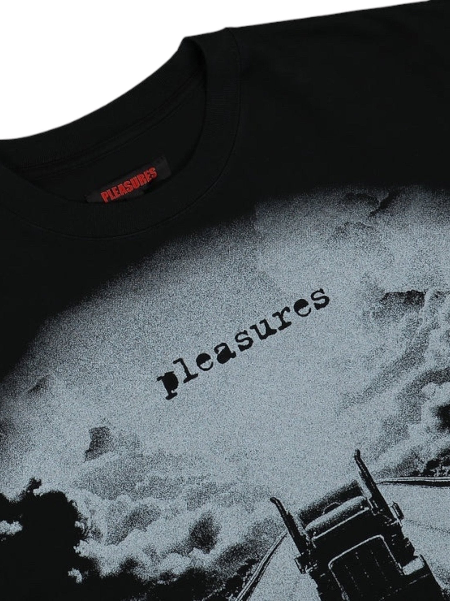 Pleasures Truck Heavyweight T-Shirt for Men - Black Cotton Crewneck Tee | Casual Streetwear & Everyday Comfort