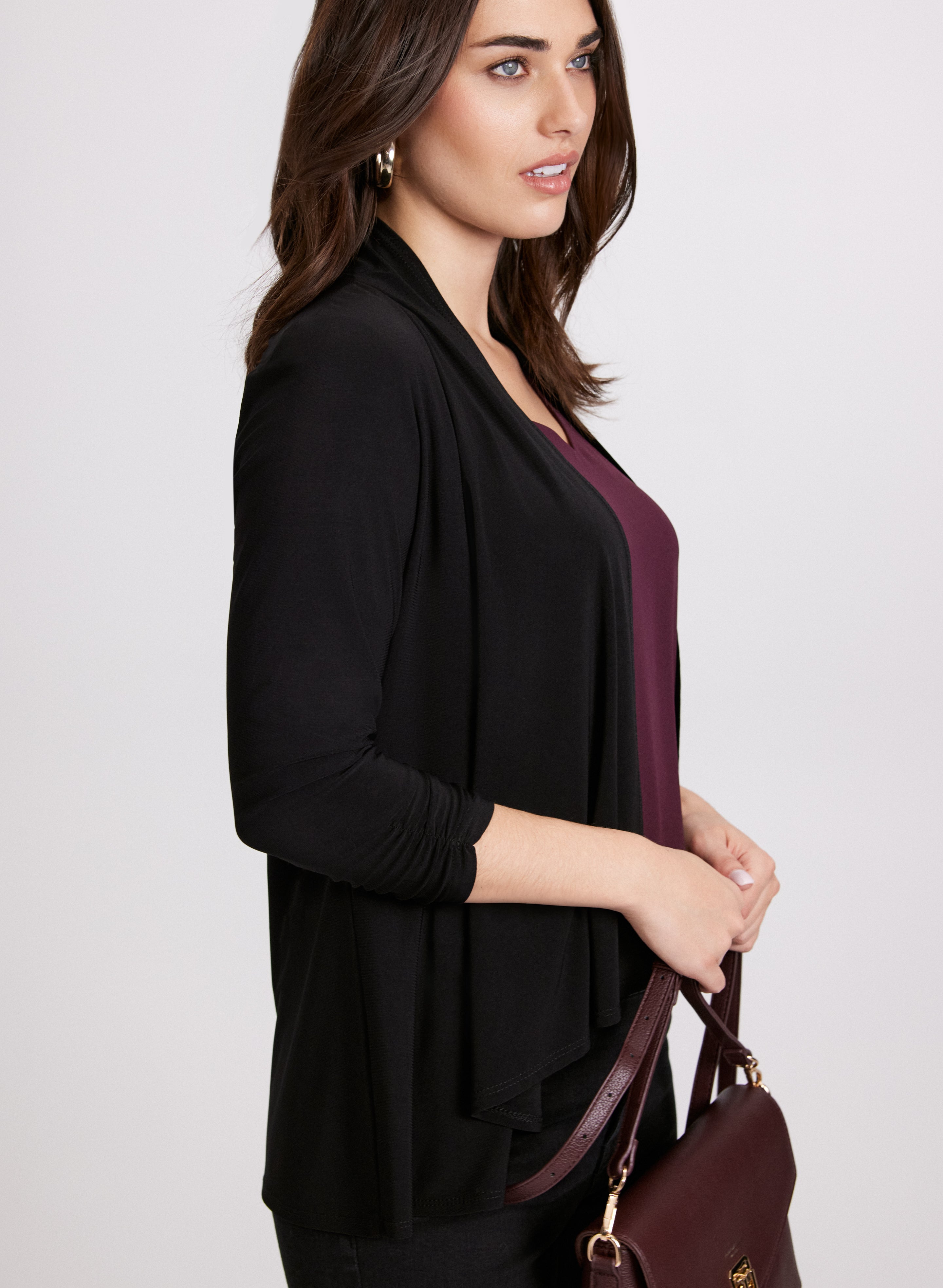 Asymmetrical Open Front Cardigan for Women - Lightweight Knit Sweater Wrap - Perfect for Layering, Office Wear & Casual Outfits