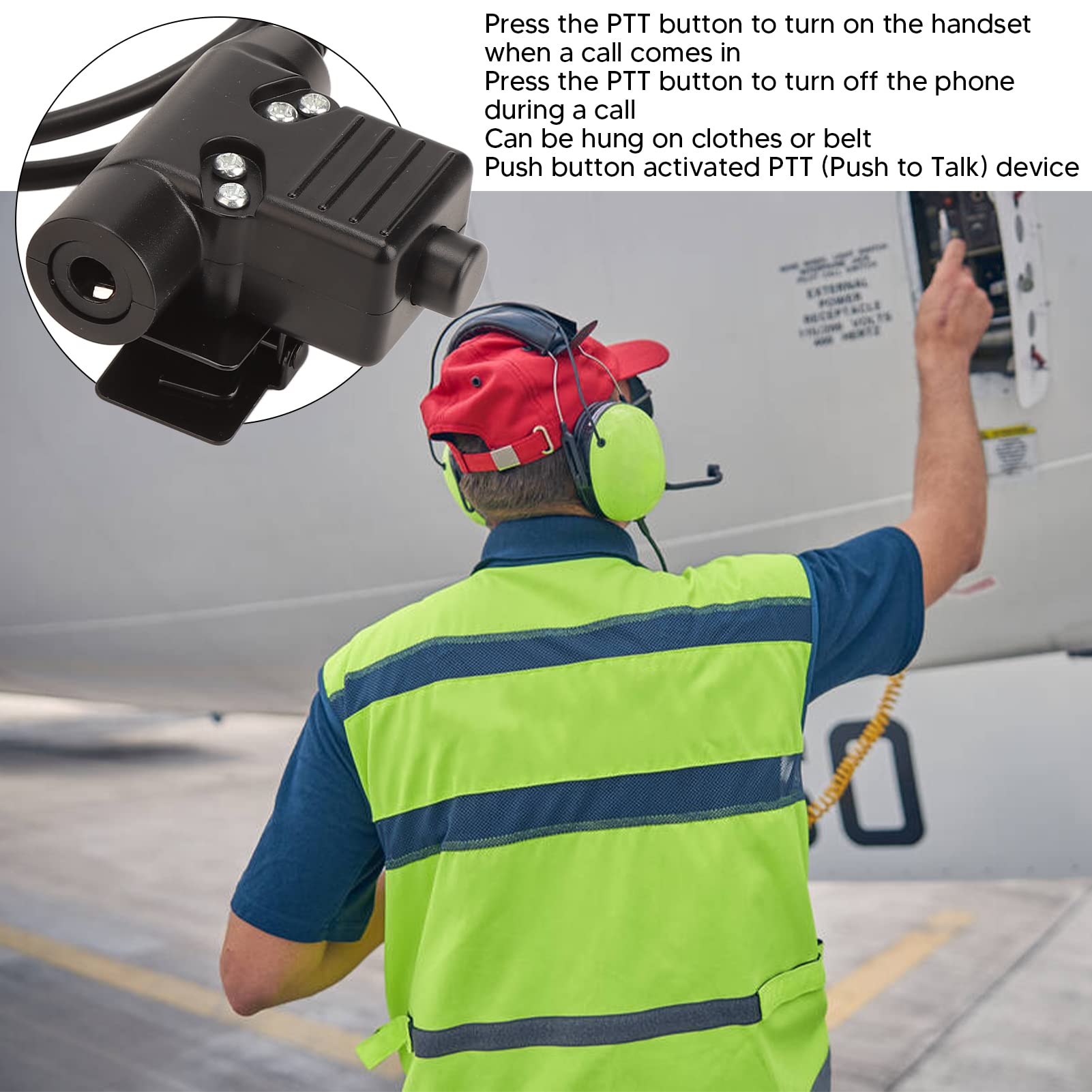 U94 PTT Tactical Headset Adapter with 3.5mm/0.1in Plug - Military-Grade Communication Cable for Two-Way Radios & Cell Phones - Durable Flexible Design for Outdoor, Airsoft & Tactical Operations