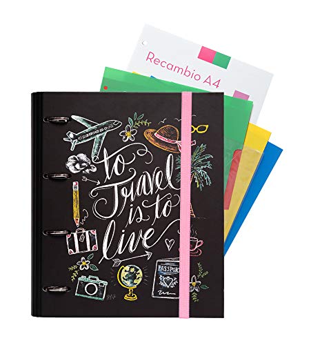 4 Ring Binder + Divider + Sheets Black