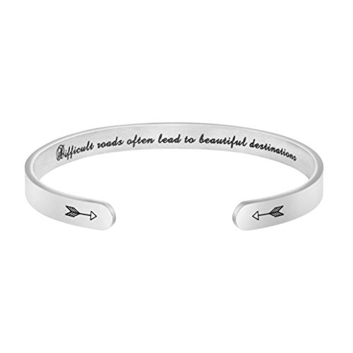 Inspirational Bangle Bracelet for Women - Encouragement Friendship Gift for Her - Perfect for Christmas, Birthday, Anniversary & Everyday Wear