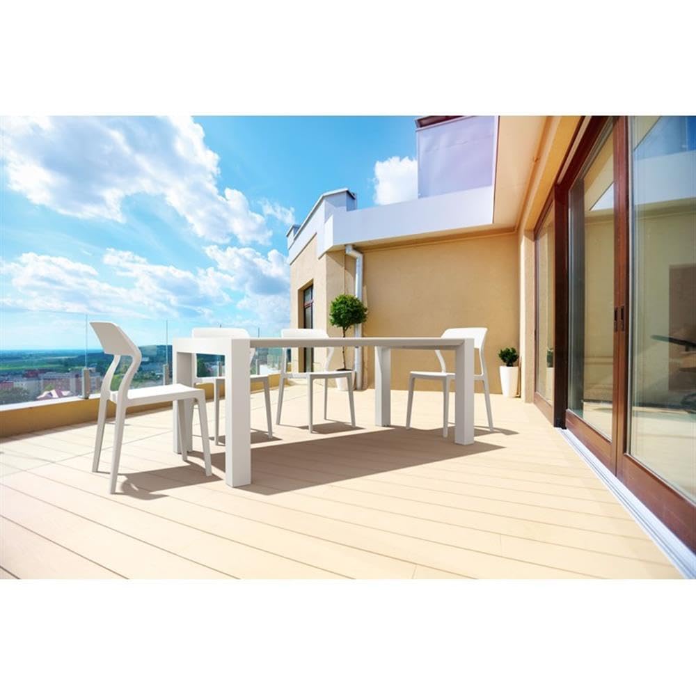 White Compamia Snow Patio Dining Chairs (Set of 2) - Weather-Resistant Outdoor Furniture for Garden, Patio, Deck & Backyard Relaxation