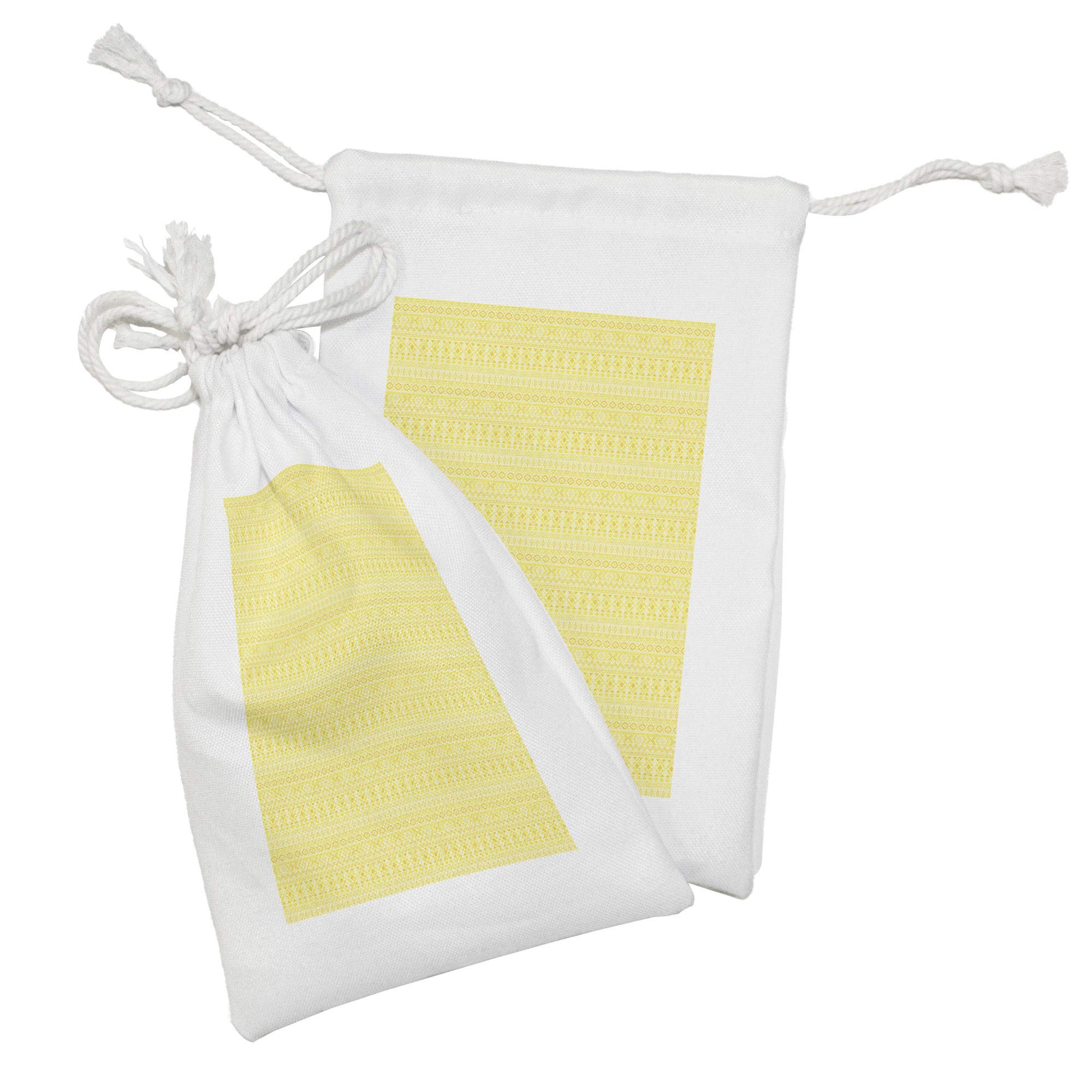 Ambesonne Tribal Fabric Pouch Set of 2 - Small Drawstring Bags for Toiletries, Masks, Jewelry & Travel Essentials (9