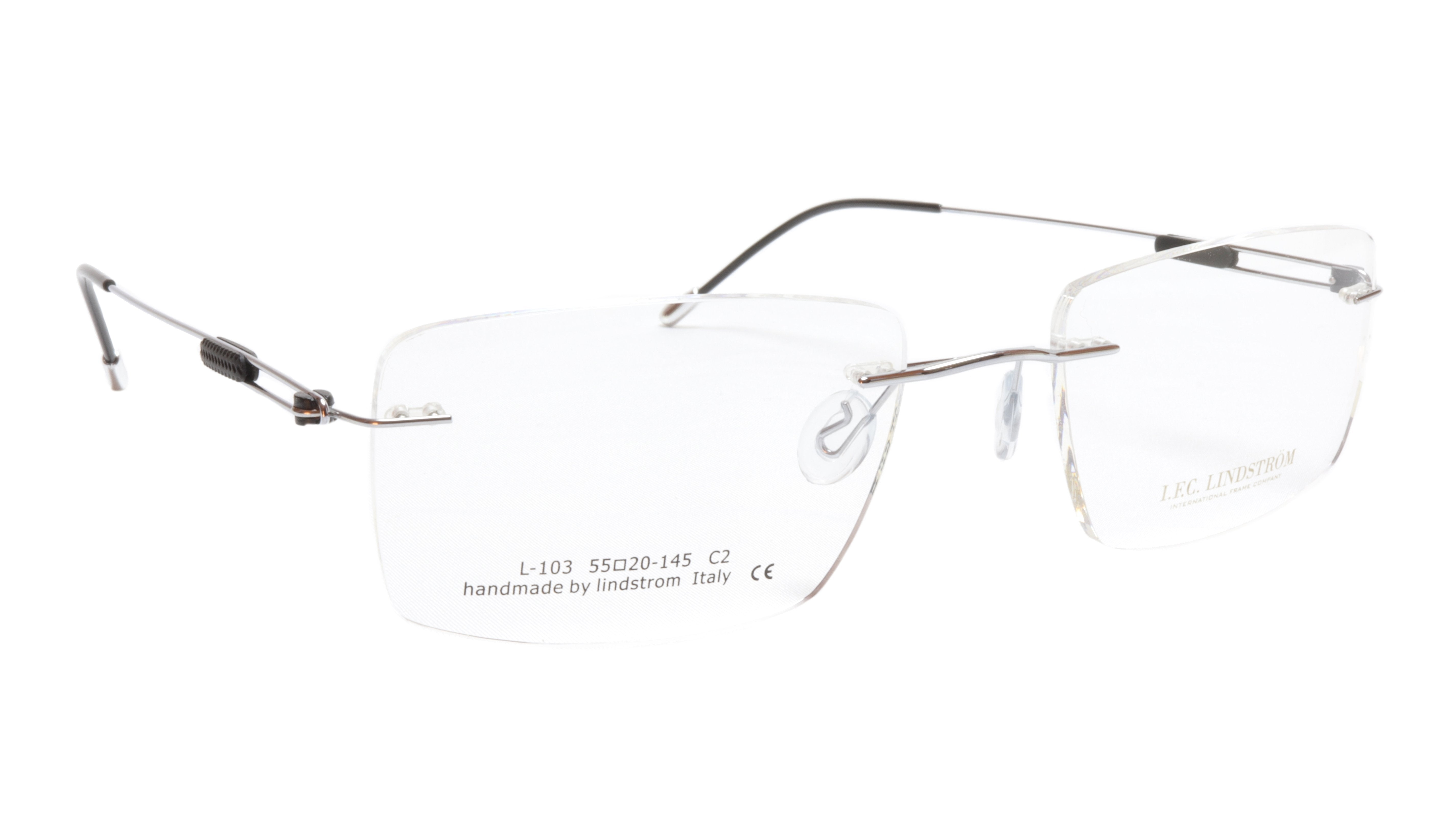 Premium LINDSTROM L 103 C2 Eyeglasses Frame - Acetate & Metal Blend in Silver/Black | Made in Italy | Size 55-20-145 | Perfect for Business, Reading & Fashion Accessories