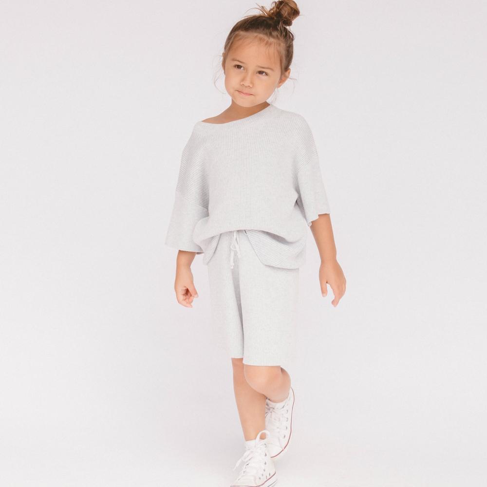 Kids Mini Summer Knit Set - Blue Marle Outfit for Toddlers | Perfect for Beach Vacation, Playdates & Summer Photoshoots