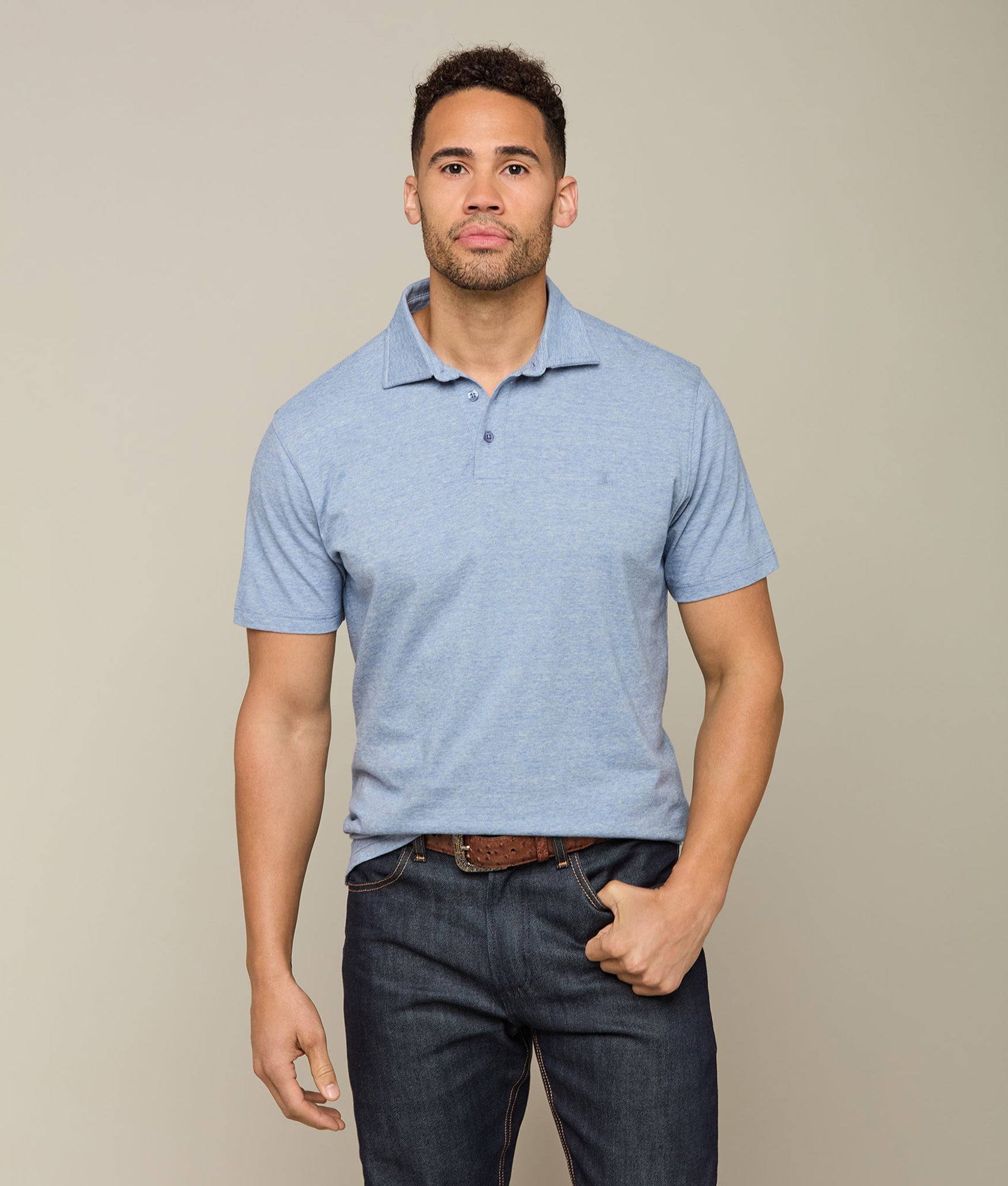 Premium Lucchese Pima Cotton Polo Shirt for Men - Soft Breathable Blue Casual Wear - Perfect for Golf, Business Casual & Summer Outfits