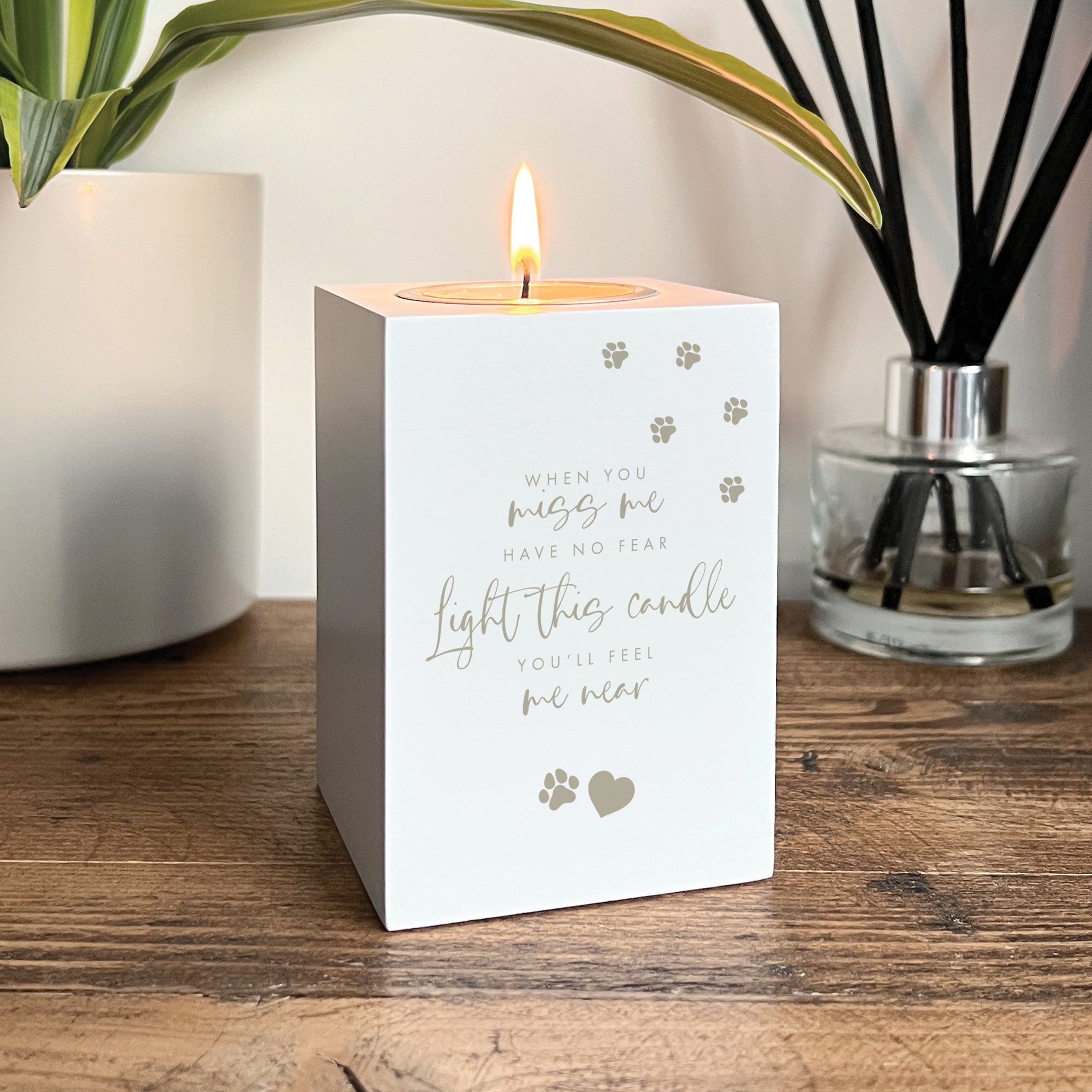 Personalized Pet Memorial Tea Light Holder - Candle Holder for Deceased Pets - Perfect for Pet Loss Remembrance & Memorial Ceremonies
