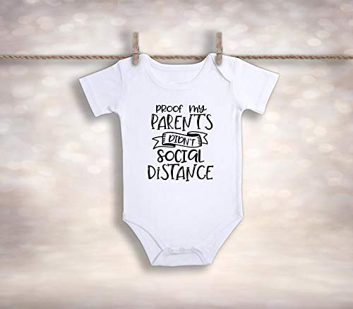 Funny Baby Bodysuit - Social Distancing Pregnancy Reveal Gift for Newborn Boys & Girls - Cute 2020 Baby Outfit for Photo Shoots, Gender Reveals & Special Occasions