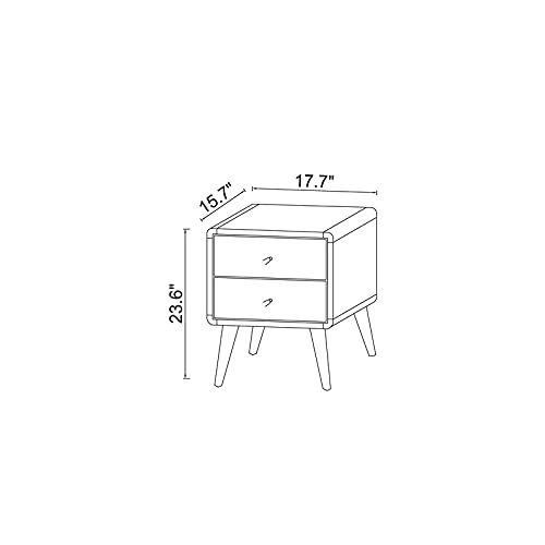 Home Square 3-Piece Solid Wood Bedroom Dresser & Nightstand Set in Walnut/White - Premium Wooden Bedroom Furniture for Master Bedroom, Guest Room, and Apartment Decor