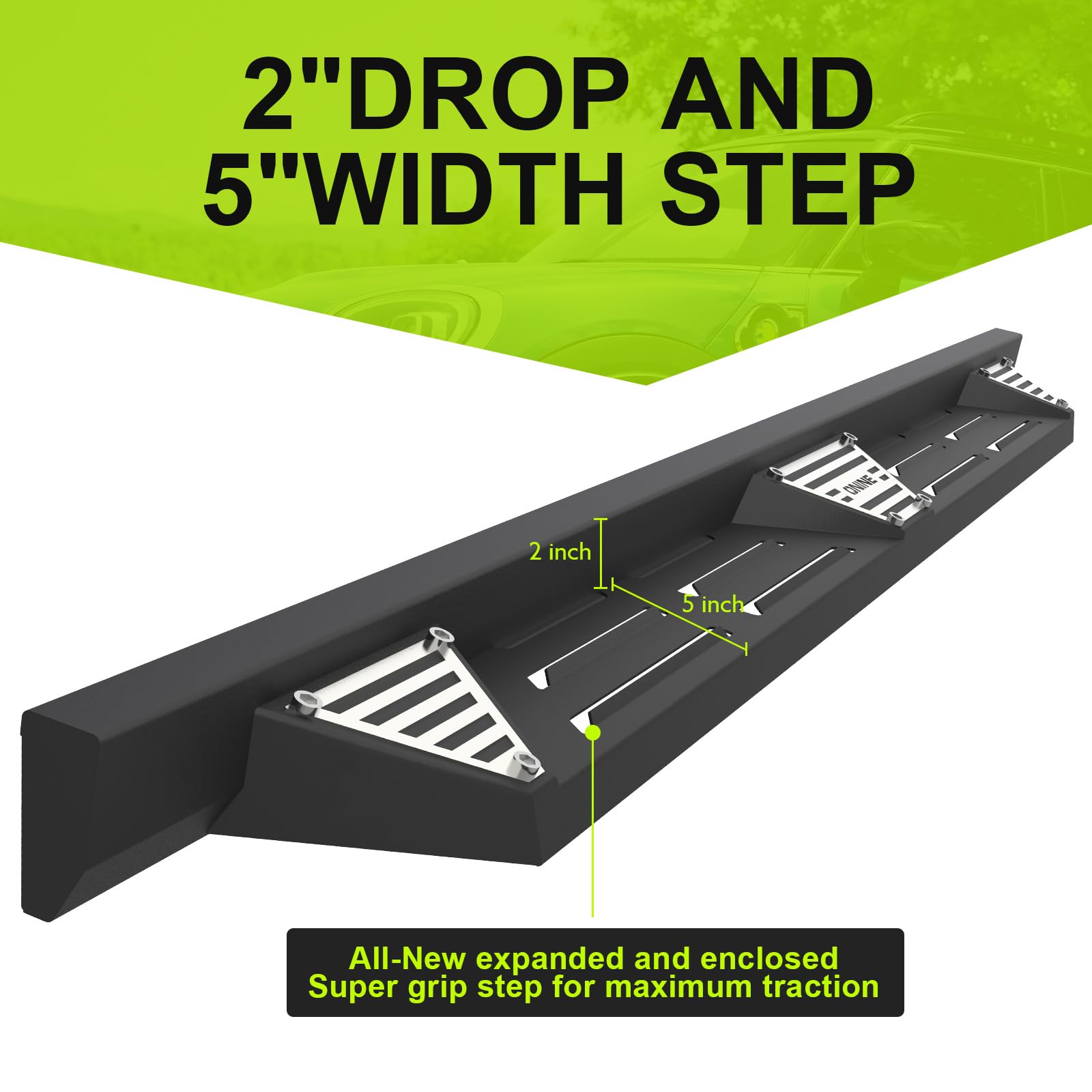 ONINE Running Boards for 2019-2025 Chevy Silverado/GMC Sierra 1500 & 2020-2025 Silverado/Sierra 2500HD 3500HD Crew Cab - Textured Black Drop Side Step Nerf Bar Rock Sliders | Off-Road Protection & Easy Access