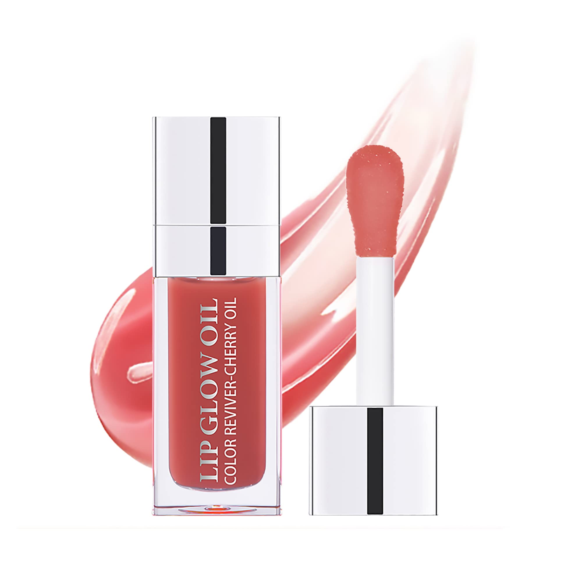 Hydrating Lip Glow Oil - Moisturizing & Plumping Lip Gloss, Non-Sticky Long Lasting Tinted Lip Oil with Rosewood (#012) to Reduce Lip Lines | Perfect for Daily Hydration, Night Care & Makeup Looks
