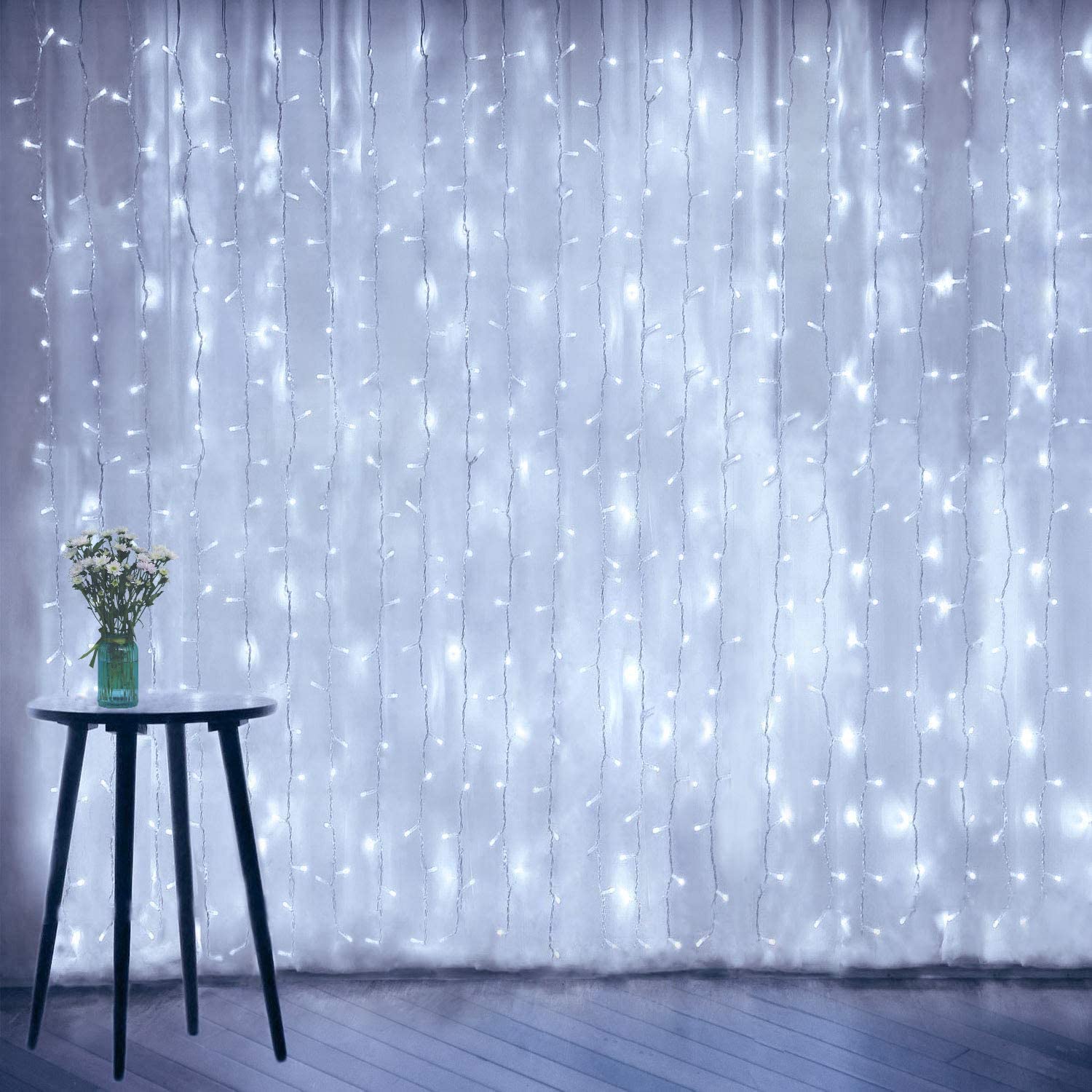 Fairy LED String Lights - Cool White Curtain Lights for Christmas, Wedding, Party, Garden & Home Decor | Indoor & Outdoor Window, Wall, Room Decoration | Perfect for Holidays, Events & Cozy Ambiance