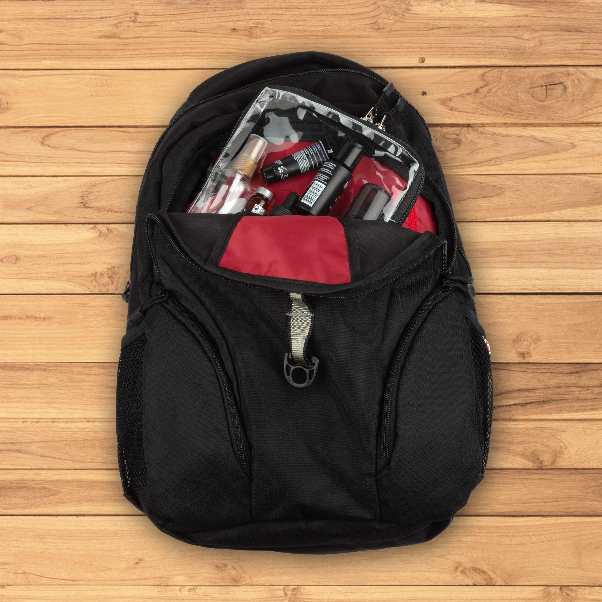 BORSALI TSA Approved Quart Size Clear Toiletry Bag for Carry On Travel - 4 Pack of 1 Quart Cosmetic & 3-1-1 Liquids Bags - Perfect for Airports, Toiletries Organization & Travel Essentials
